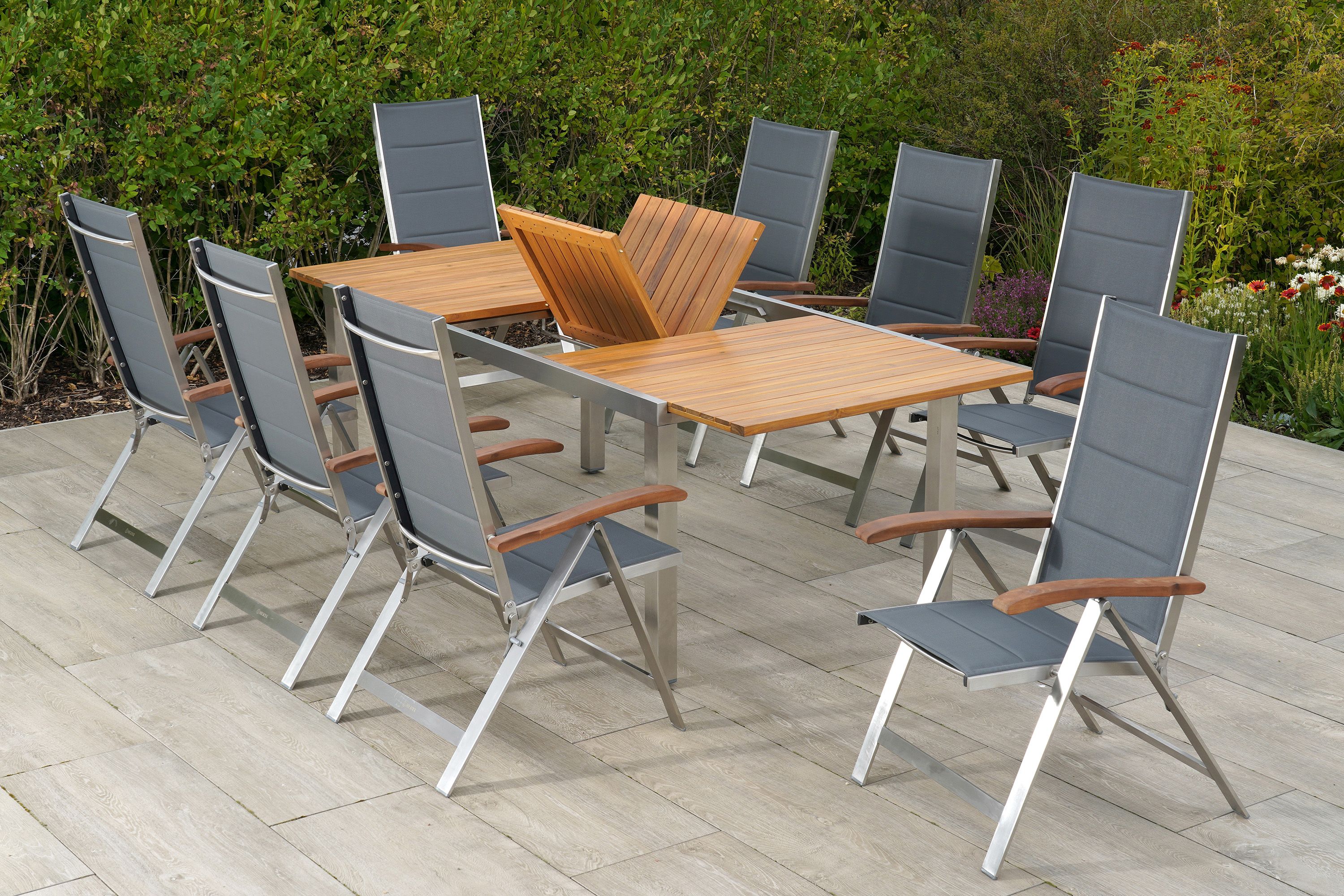 Ferrara-Set-9tlg-8x-26220-309-22125-011-SS-HD-2 Ferrara Set, 9tlg., Ausziehtisch 180/240 x 100 cm, Tischplatte aus Akazienholz