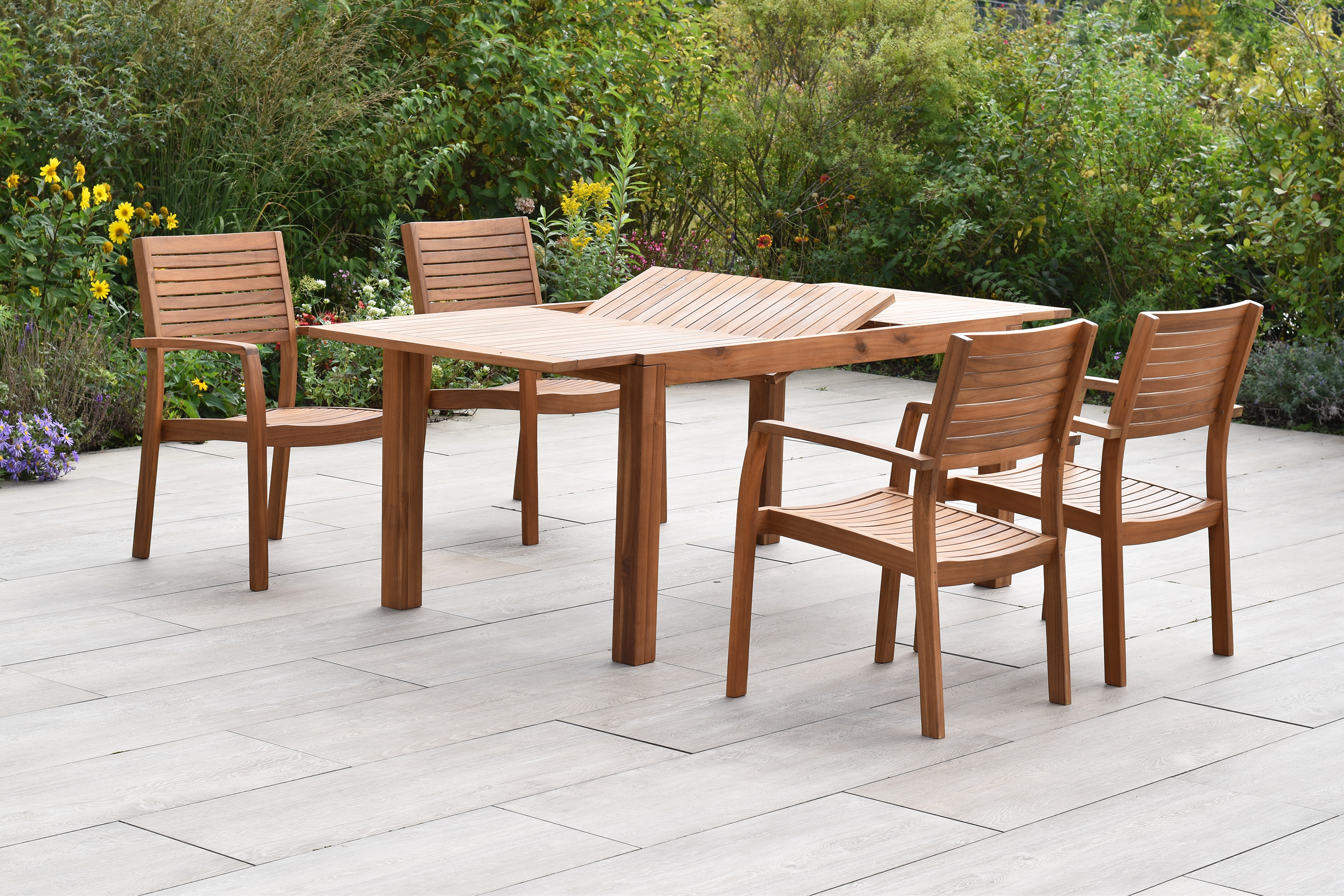 Batavia Set 5tlg., Ausziehtisch 150/200 x 90 cm Batavia Set 5tlg., Ausziehtisch 150/200 x 90 cm