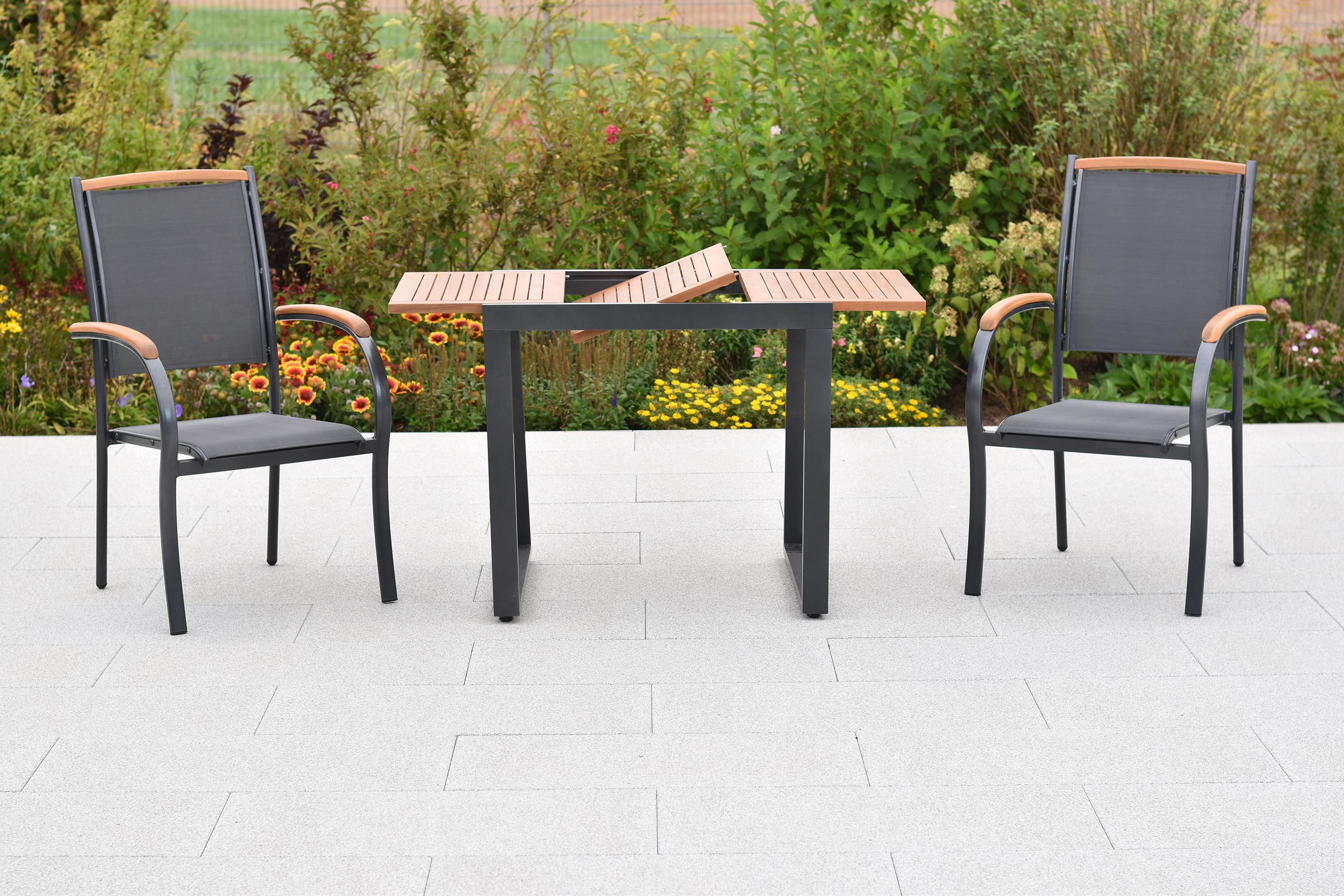 Siena Set, 3tlg., Balkonausziehtisch 70 x 80/120 cm Siena Set, 3tlg., Balkonausziehtisch 70 x 80/120 cm