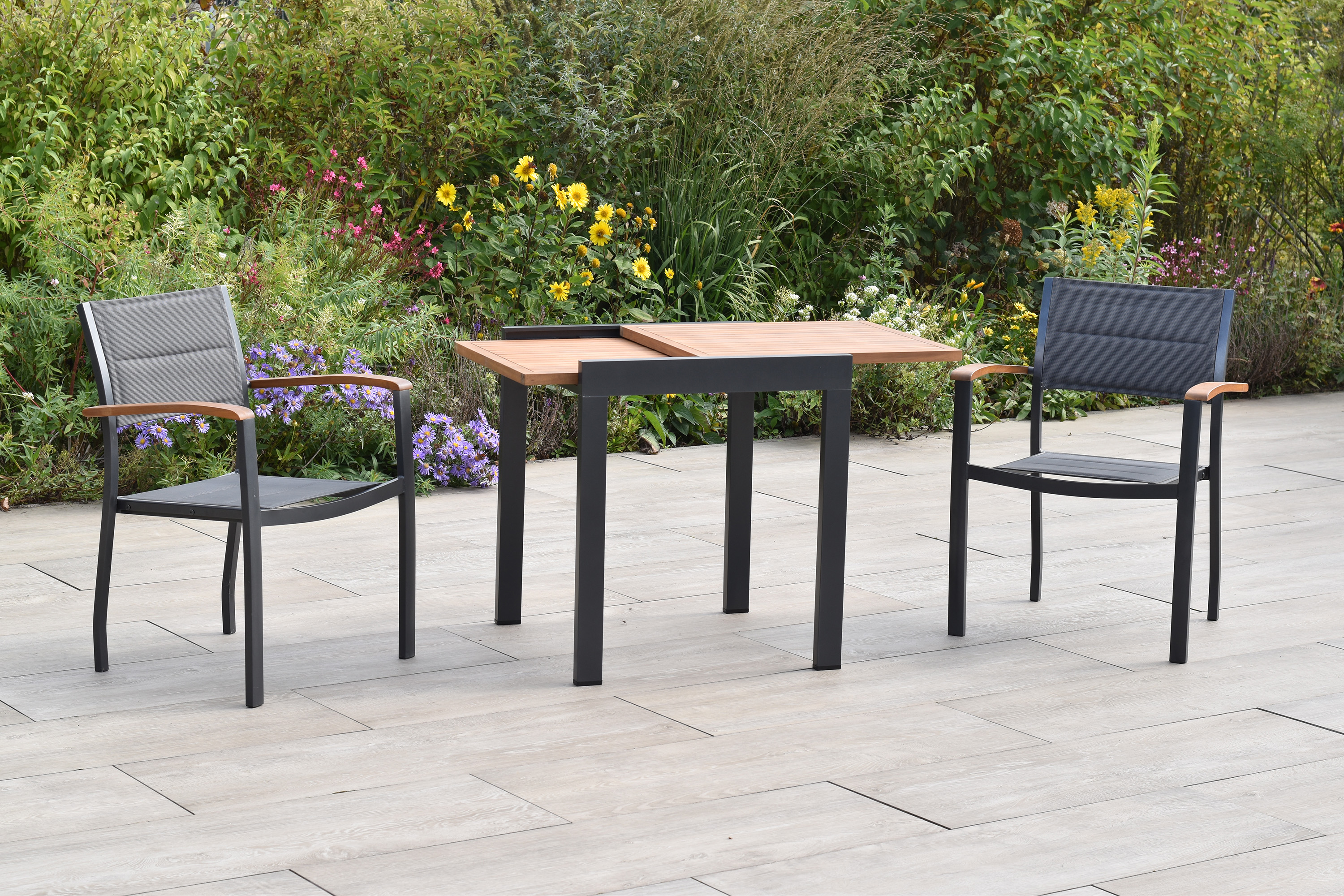 Paxos Set, 3tlg., Balkonausziehtisch, 65/130 x 65 cm Paxos Set, 3tlg., Balkonausziehtisch, 65/130 x 65 cm