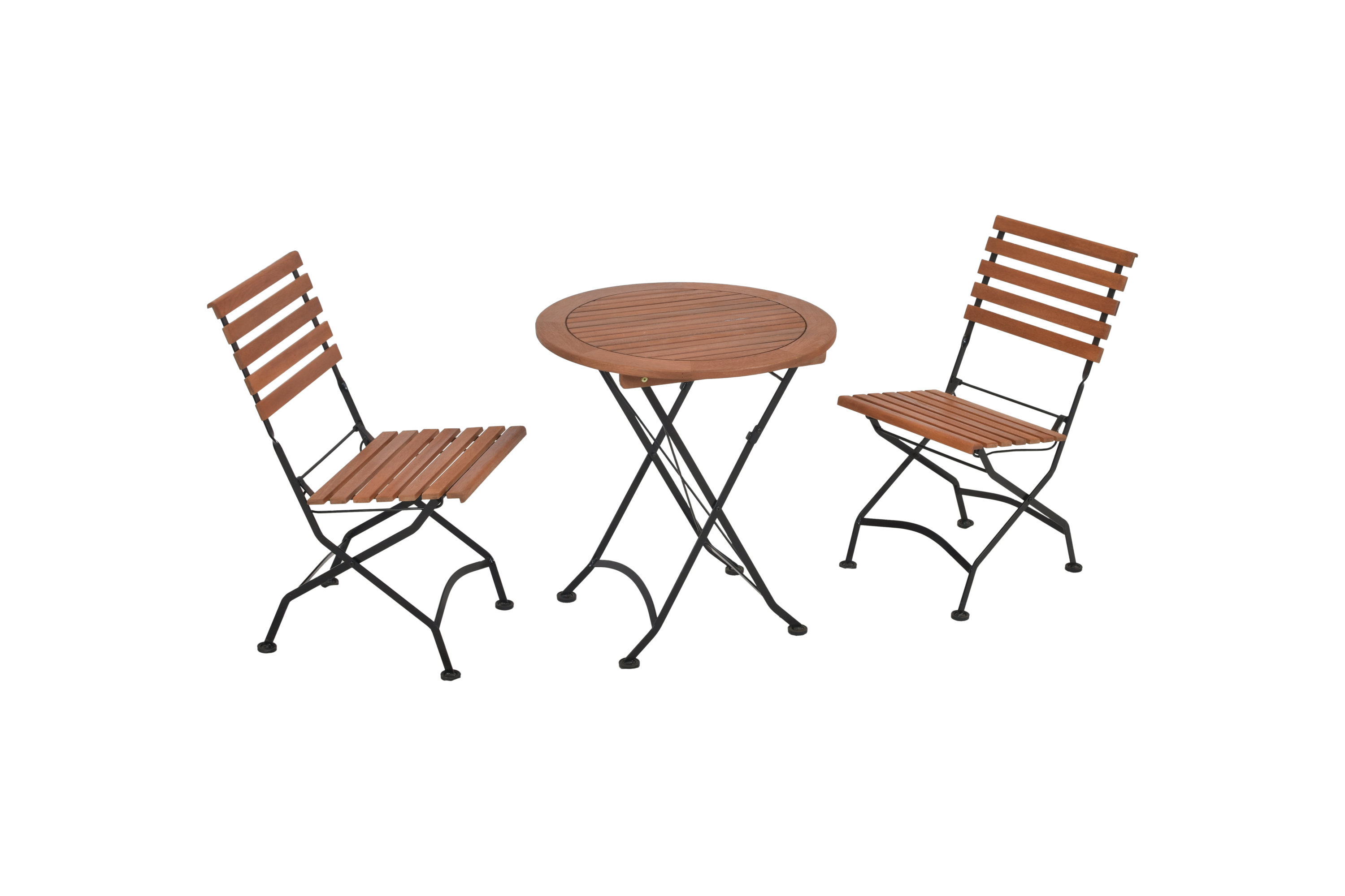 Schlossgarten Set 3tlg., 2 Klappstühle, Tisch rund Ø 70 cm