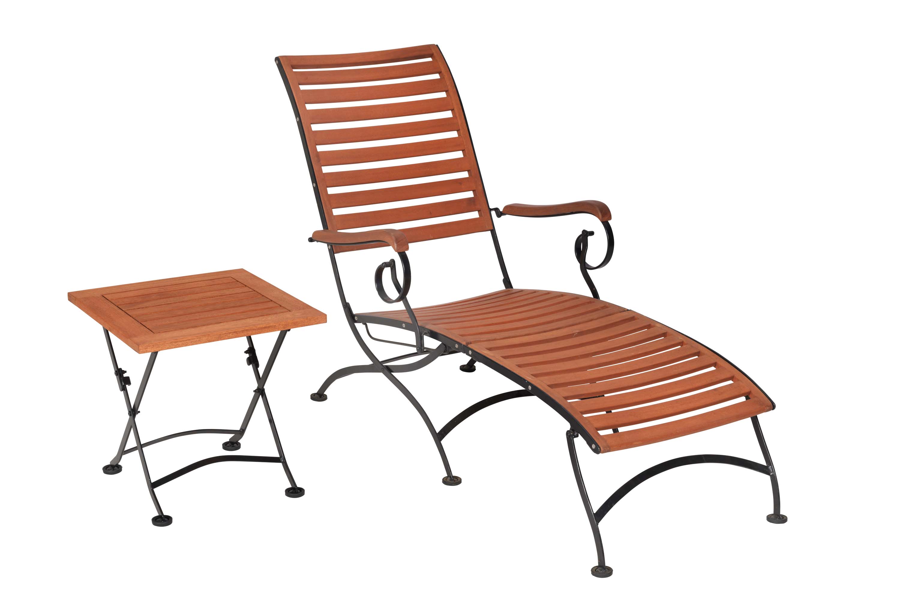 Schlossgarten Relaxliege Set 2tlg., 1 Relaxliege, 1 Klapphocker 45 x 45 cm