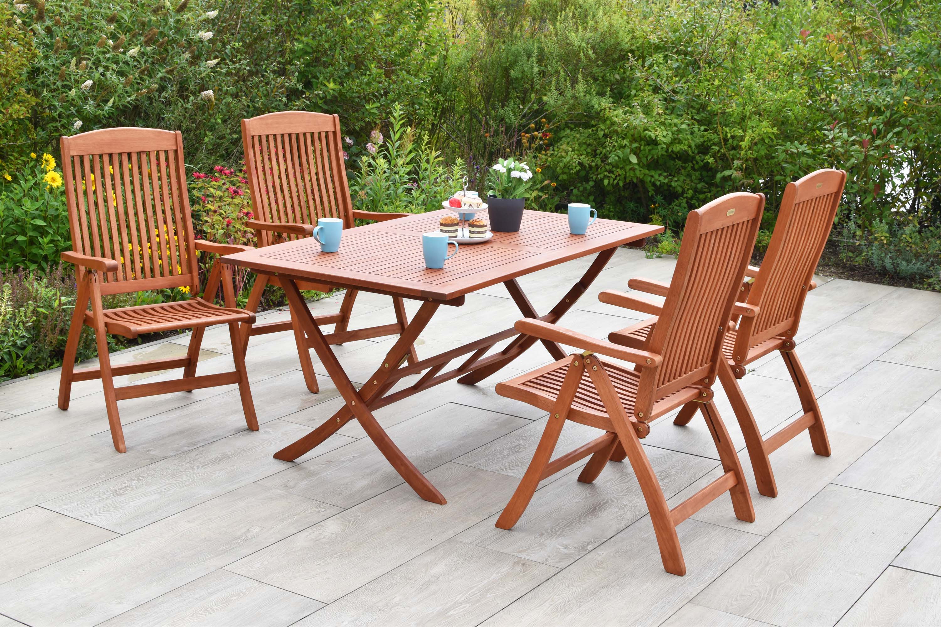 Maracaibo Set 5tlg., 4 Klappsessel, Klapptisch 160 x 90 cm