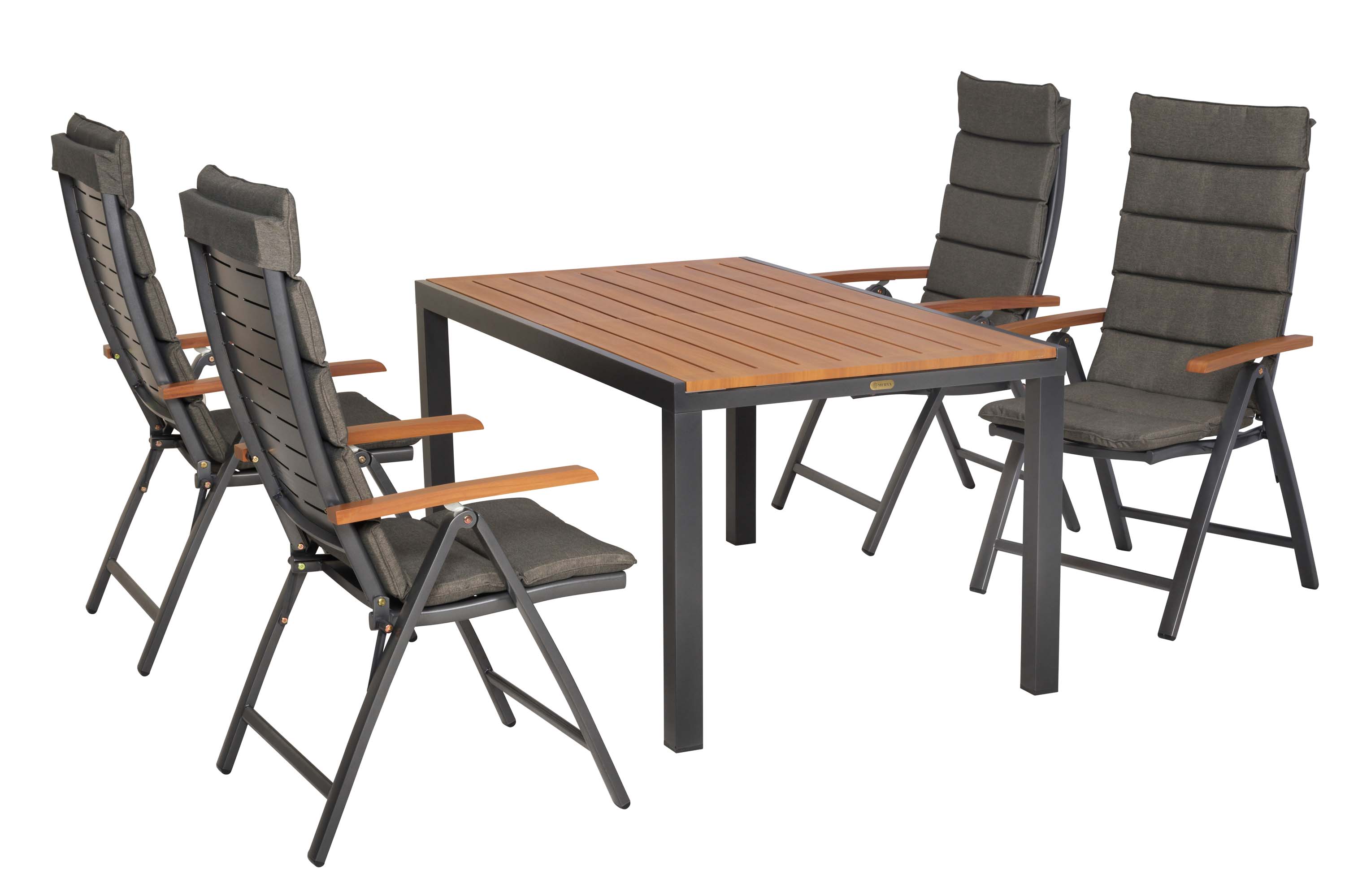 Tinos Set 9tlg., 4 Klappsessel, Ausziehtisch 150 (200) x 90 cm, inkl. Kissen Tinos Set 9tlg., 4 Klappsessel, Ausziehtisch 150 (200) x 90 cm, inkl. Kissen