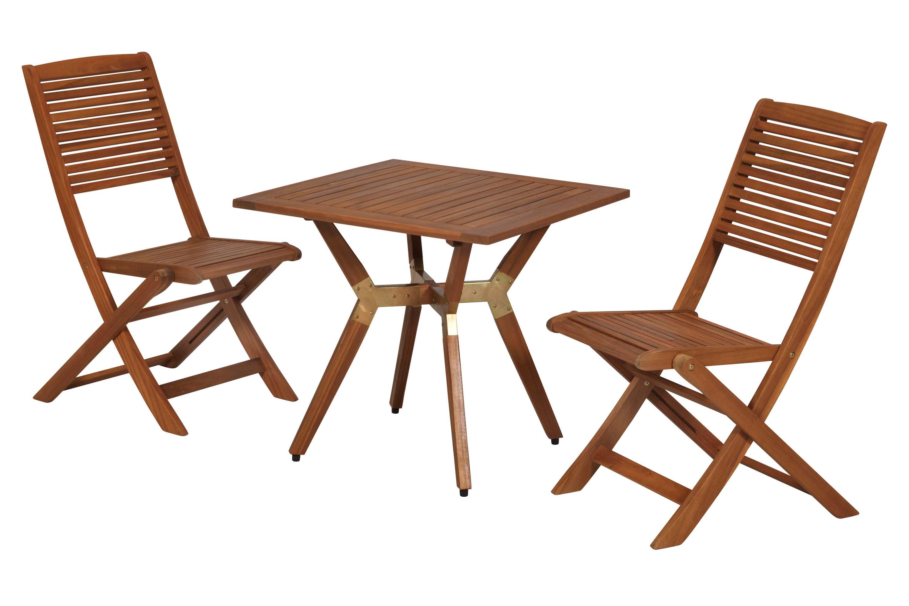 Bali Set 3tlg., 2 Klappstühle, Bistrotisch 70 x 70 cm