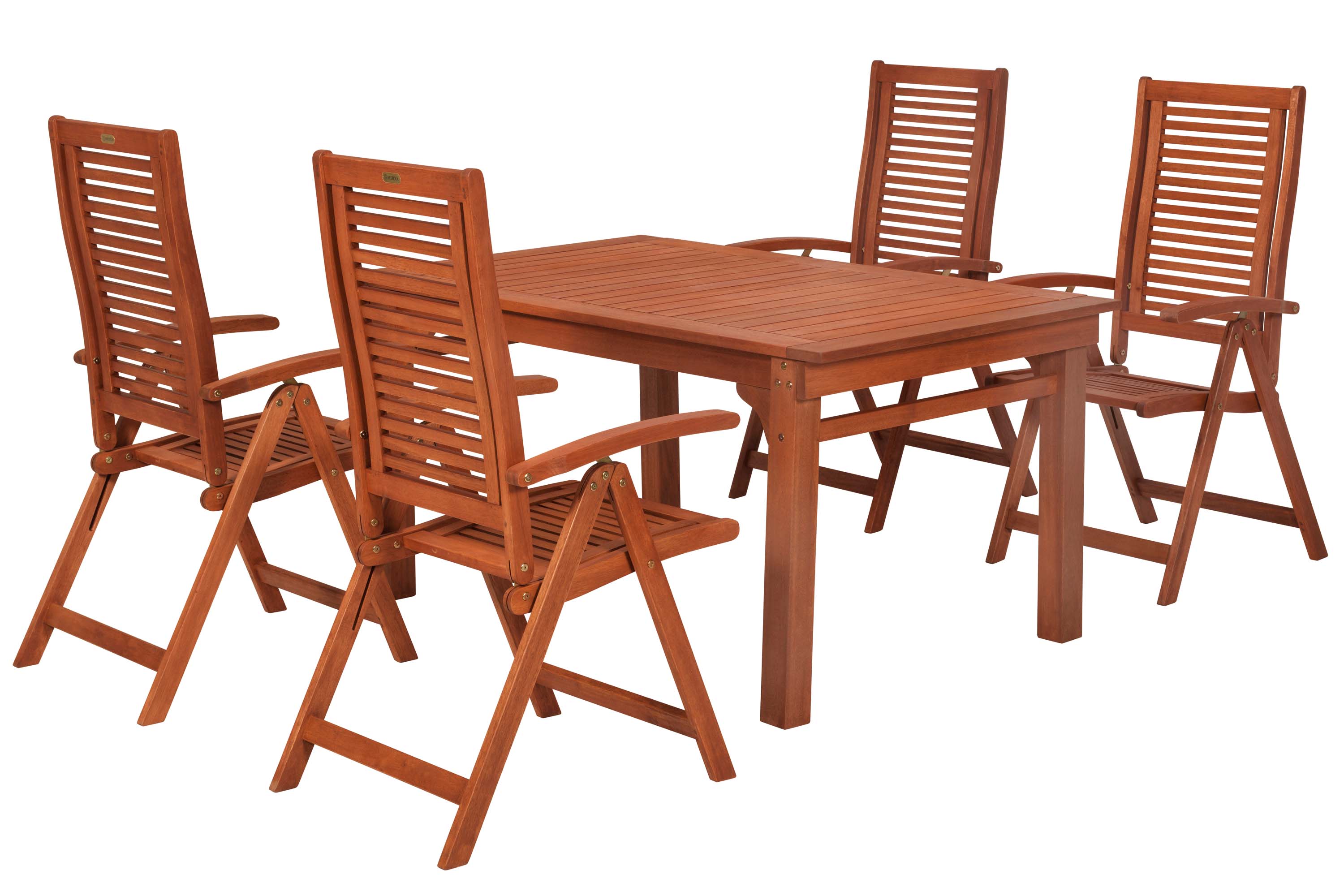 Cordoba Set 5tlg., 4 Klappsessel, Seitenausziehtisch 150/185/220 x 90 cm