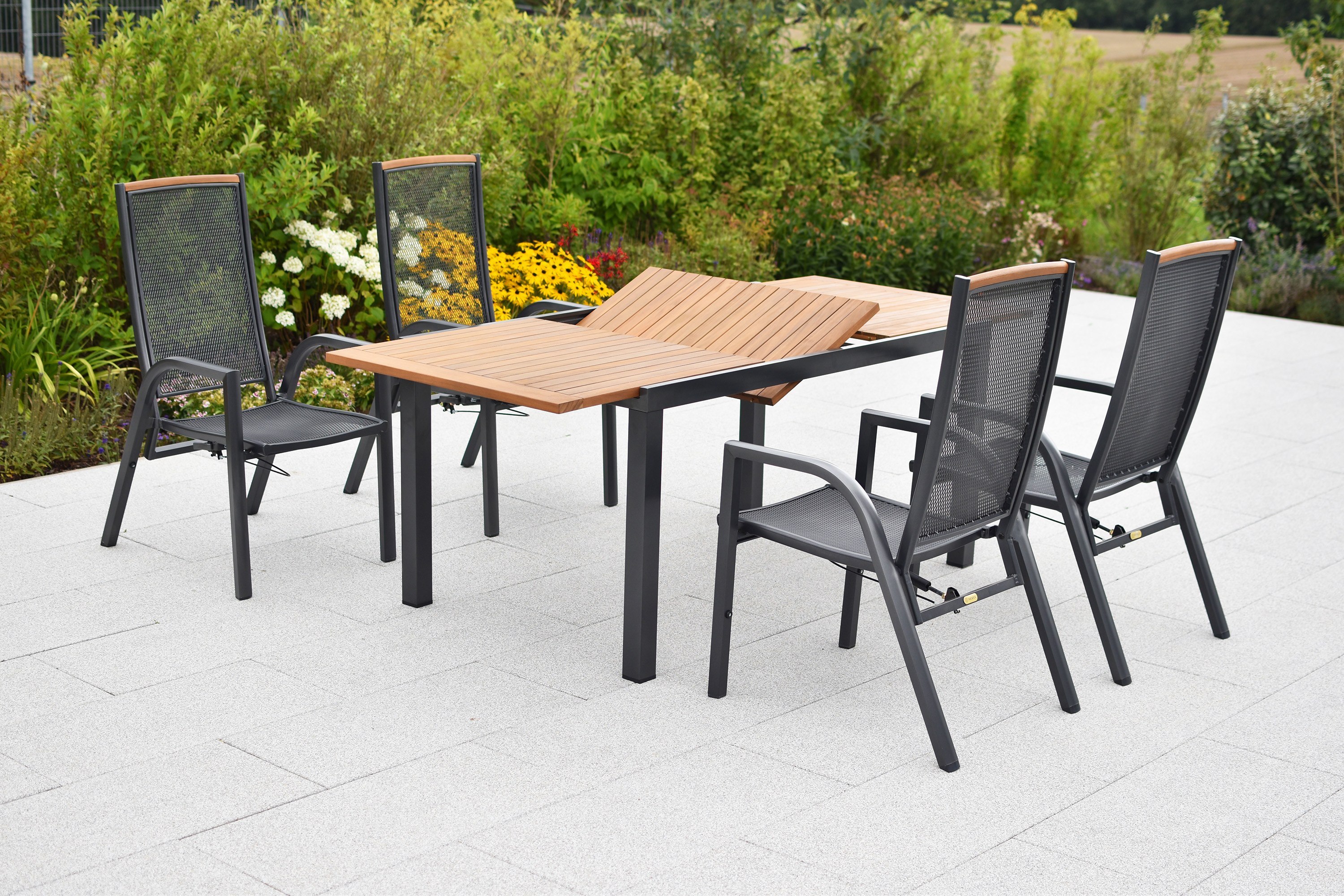 Tilos Set, 5tlg., Ausziehtisch 150/200 x 90 cm Tilos Set, 5tlg., Ausziehtisch 150/200 x 90 cm