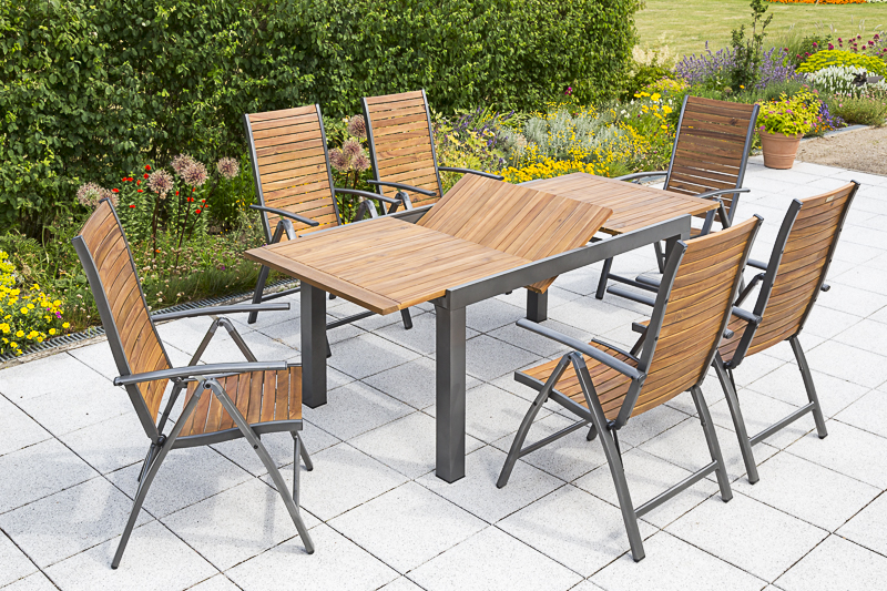 Santorin-Set-7tlg-6x-22020-209-22024-209-NB-4 Santorin Set 7tlg., 6 Klappsessel, Ausziehtisch 150 (200) x 90 cm