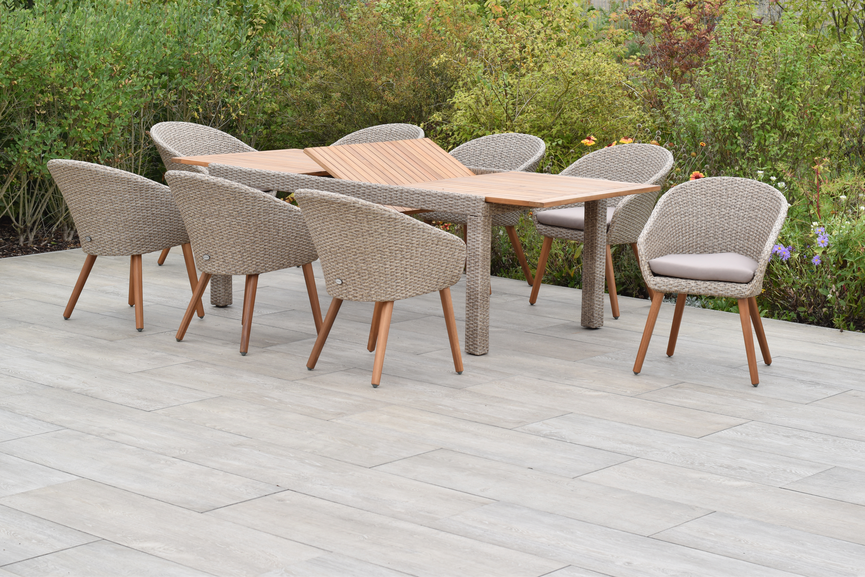 50895-259-2 Aronne Set, 9tlg., inkl. Kissen, Ausziehtisch 180/240 x 100 cm