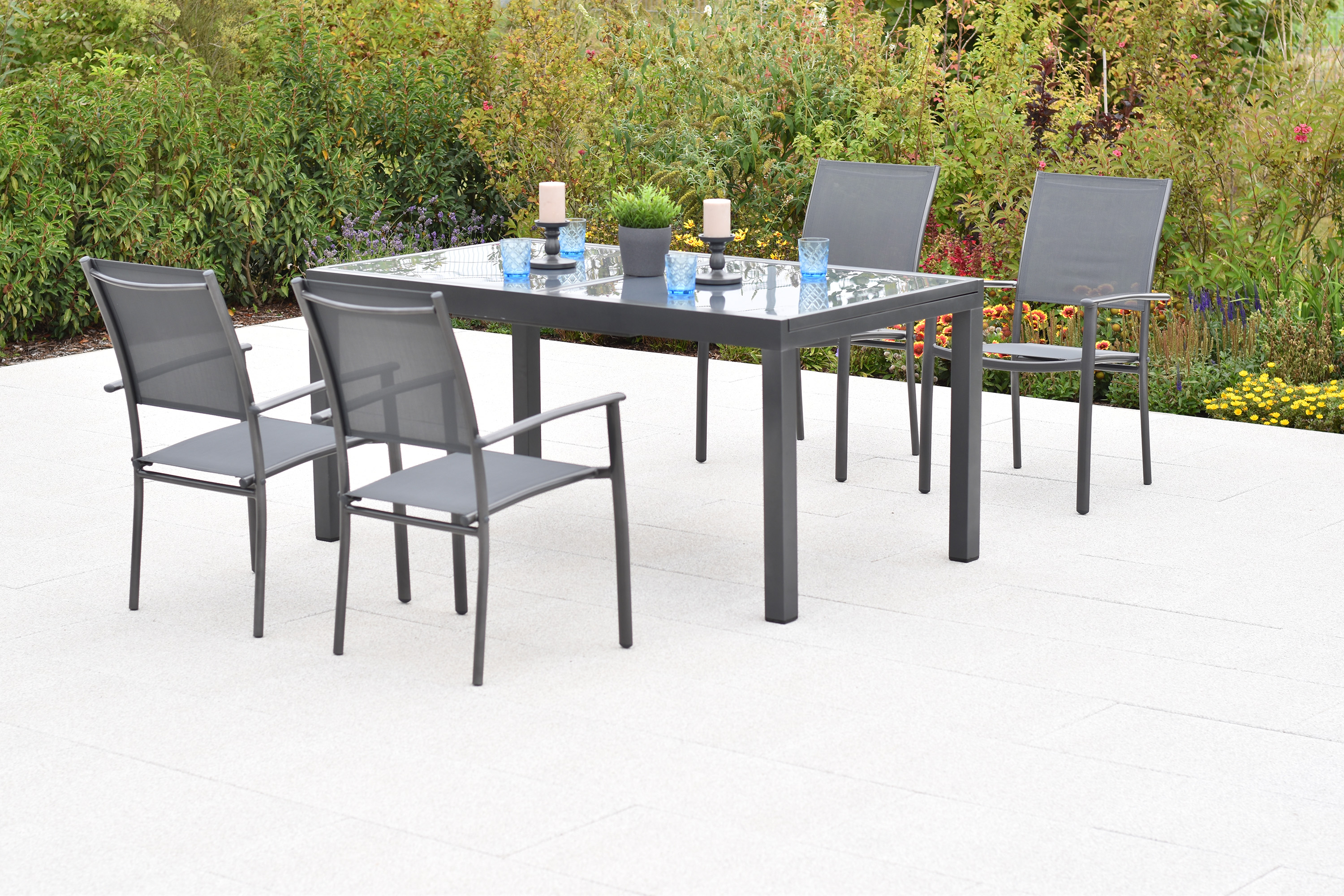 Milano Set, 5tlg., Ausziehtisch 150/210 x 90 cm Milano Set, 5tlg., Ausziehtisch 150/210 x 90 cm