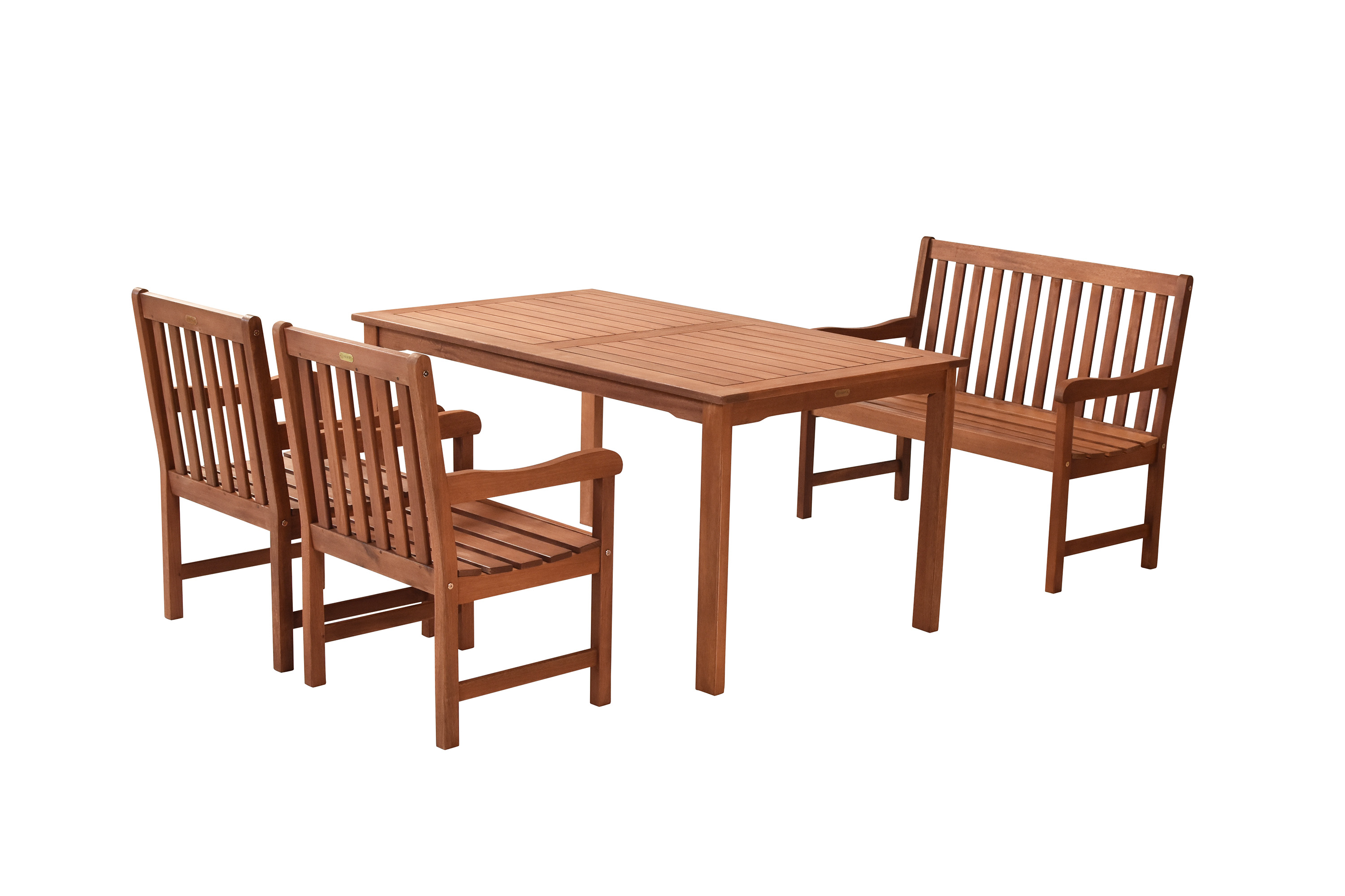 Santos Set 4tlg., 2 Sessel, 1 Bank 2-sitzig, Tisch 150 x 90 cm