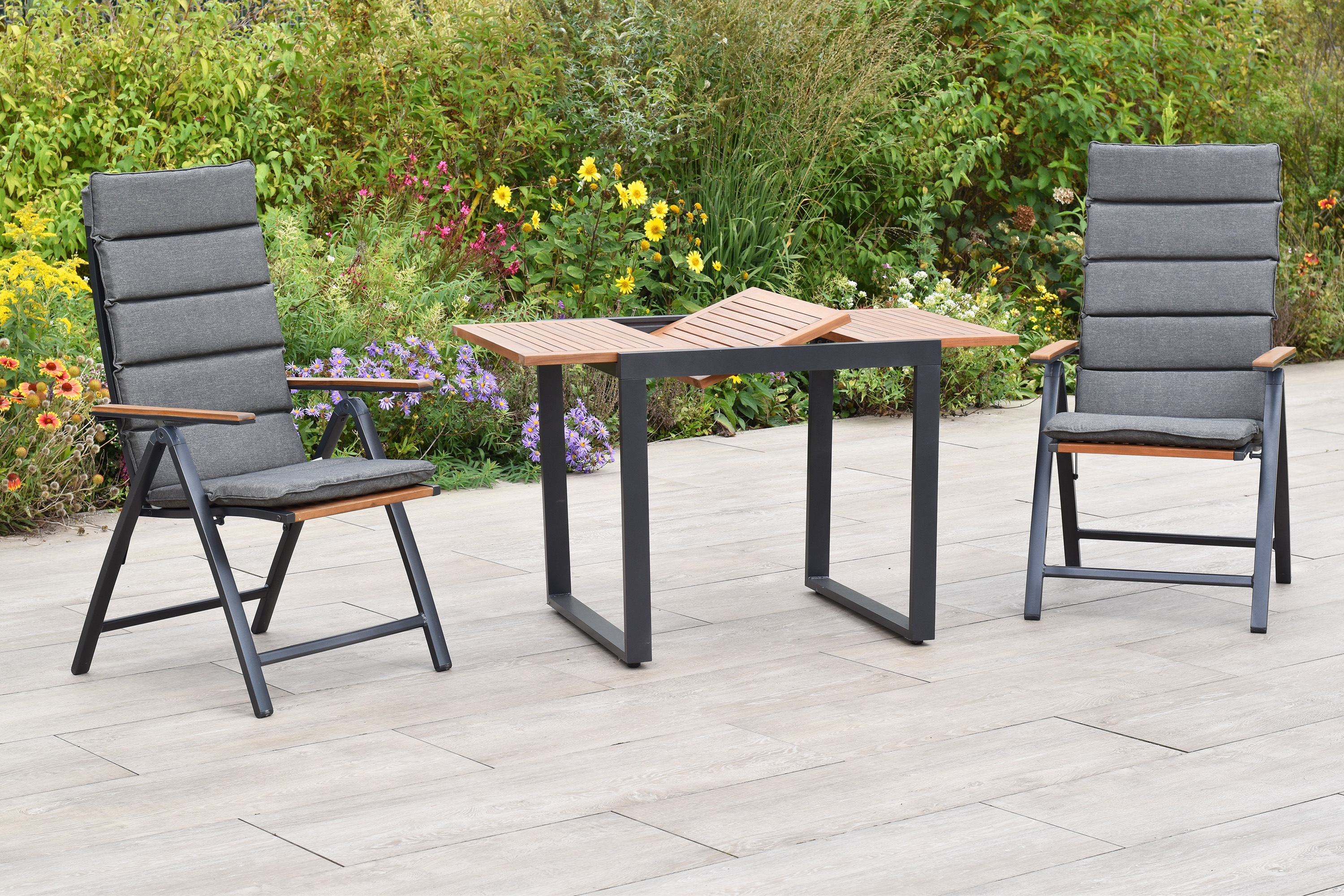 Athos Set, 5lg., Tisch 70 x 80/120 cm, inkl. Kissen