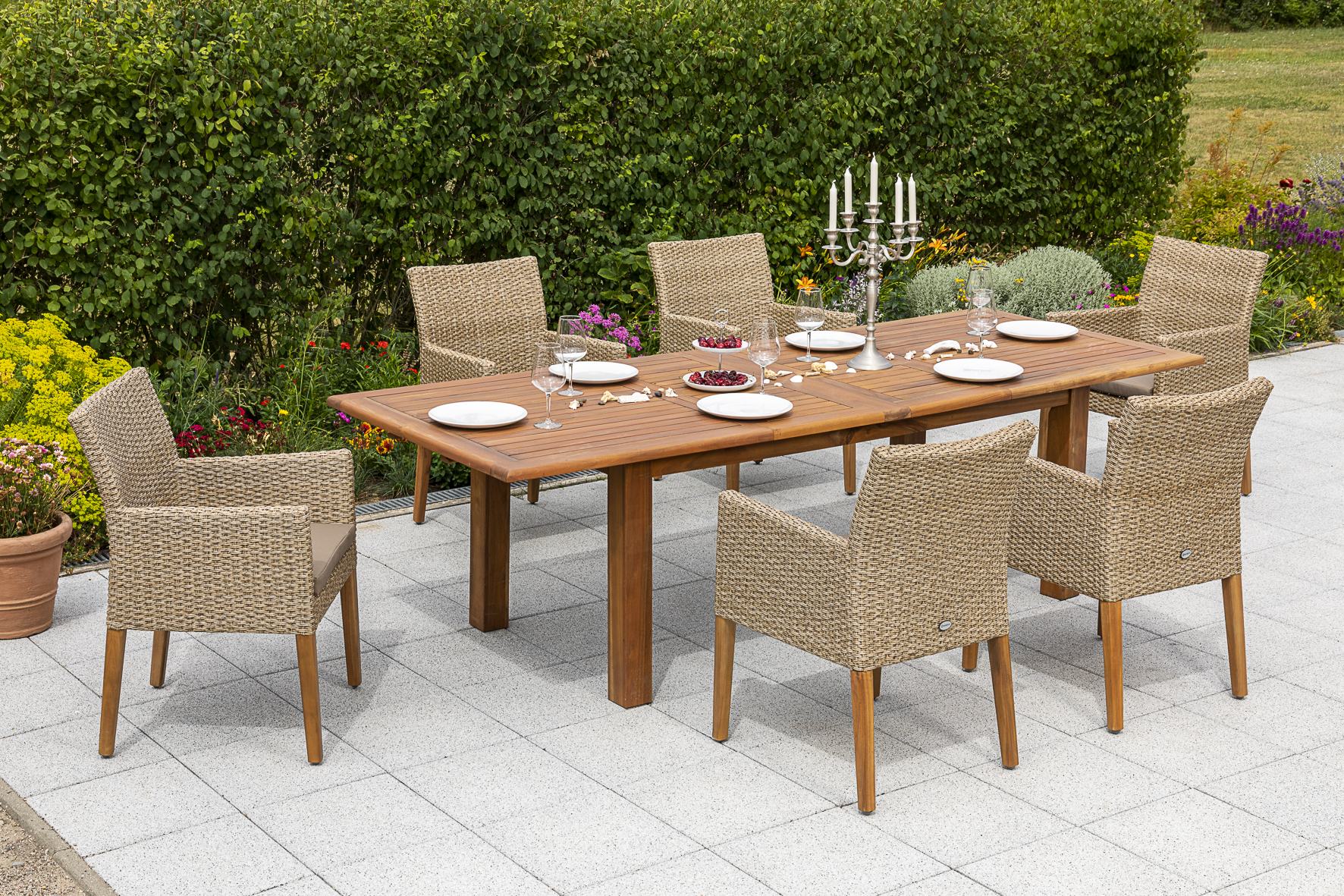 50445-259-5Lcx83MAjzIYFO Ranzano Set 7tlg. Doppelausziehtisch 180/260 x 100 cm