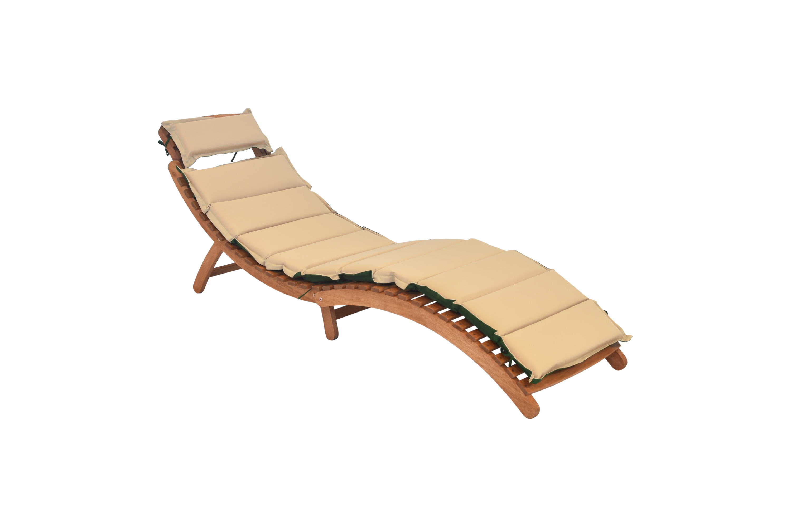 Ipanema Set 2tlg., 1 Liege, Hocker 50 x 50 cm, inkl. Kissen, grün/beige