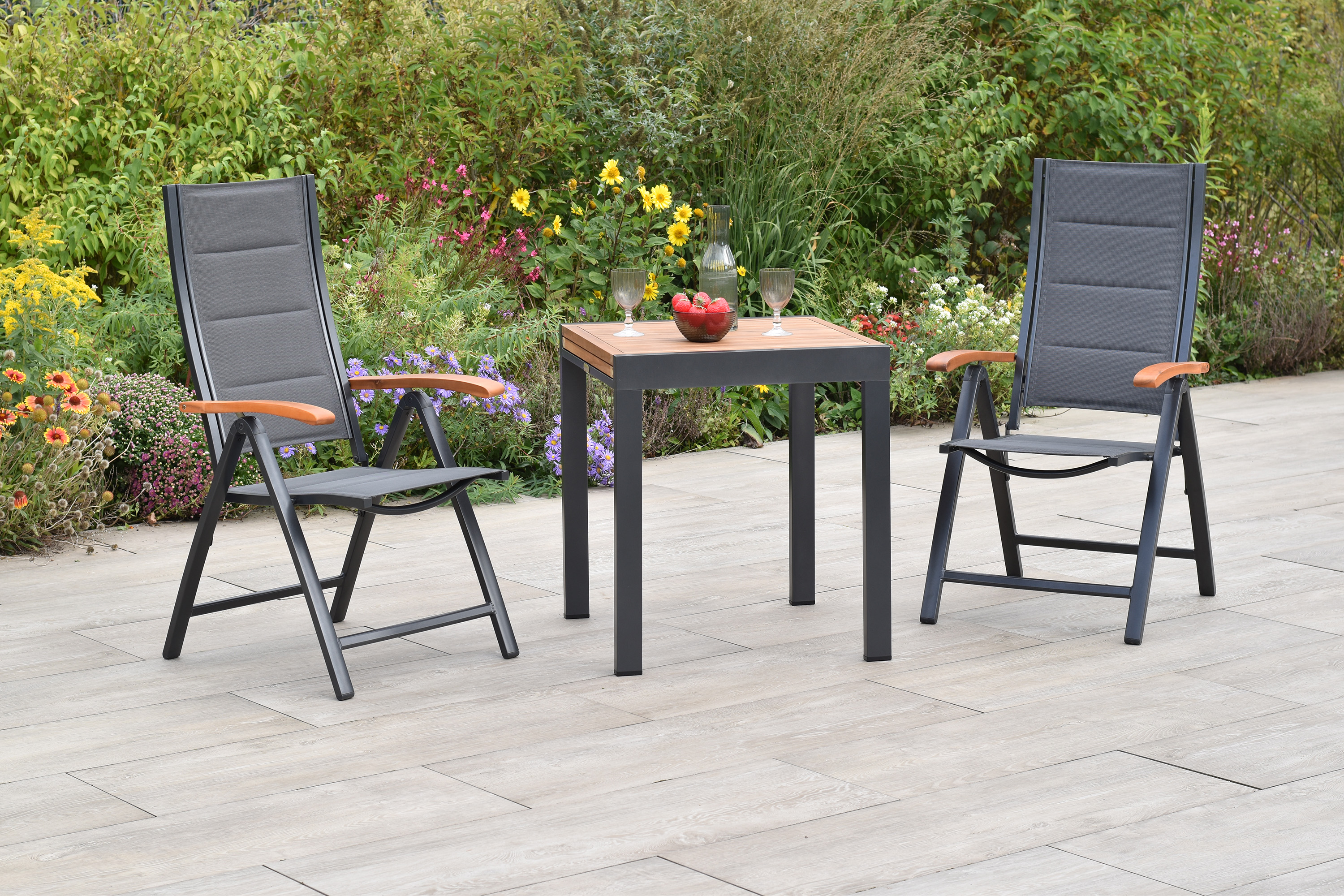 Paxos Set 3tlg., Balkonausziehtisch 65 x 65/130 cm Paxos Set 3tlg., Balkonausziehtisch 65 x 65/130 cm