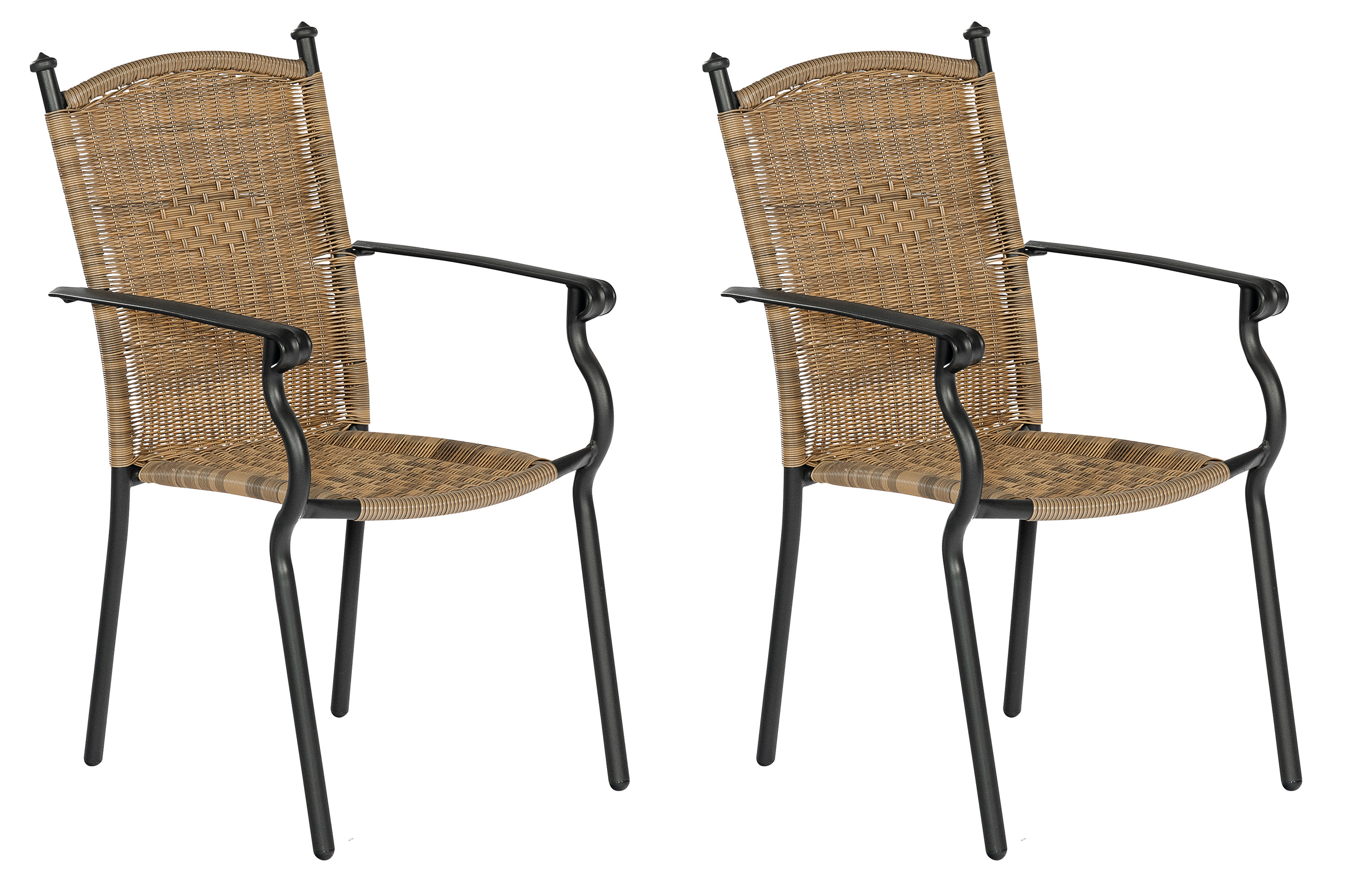 Roma Stapelsessel 2er Set, graphit/natur