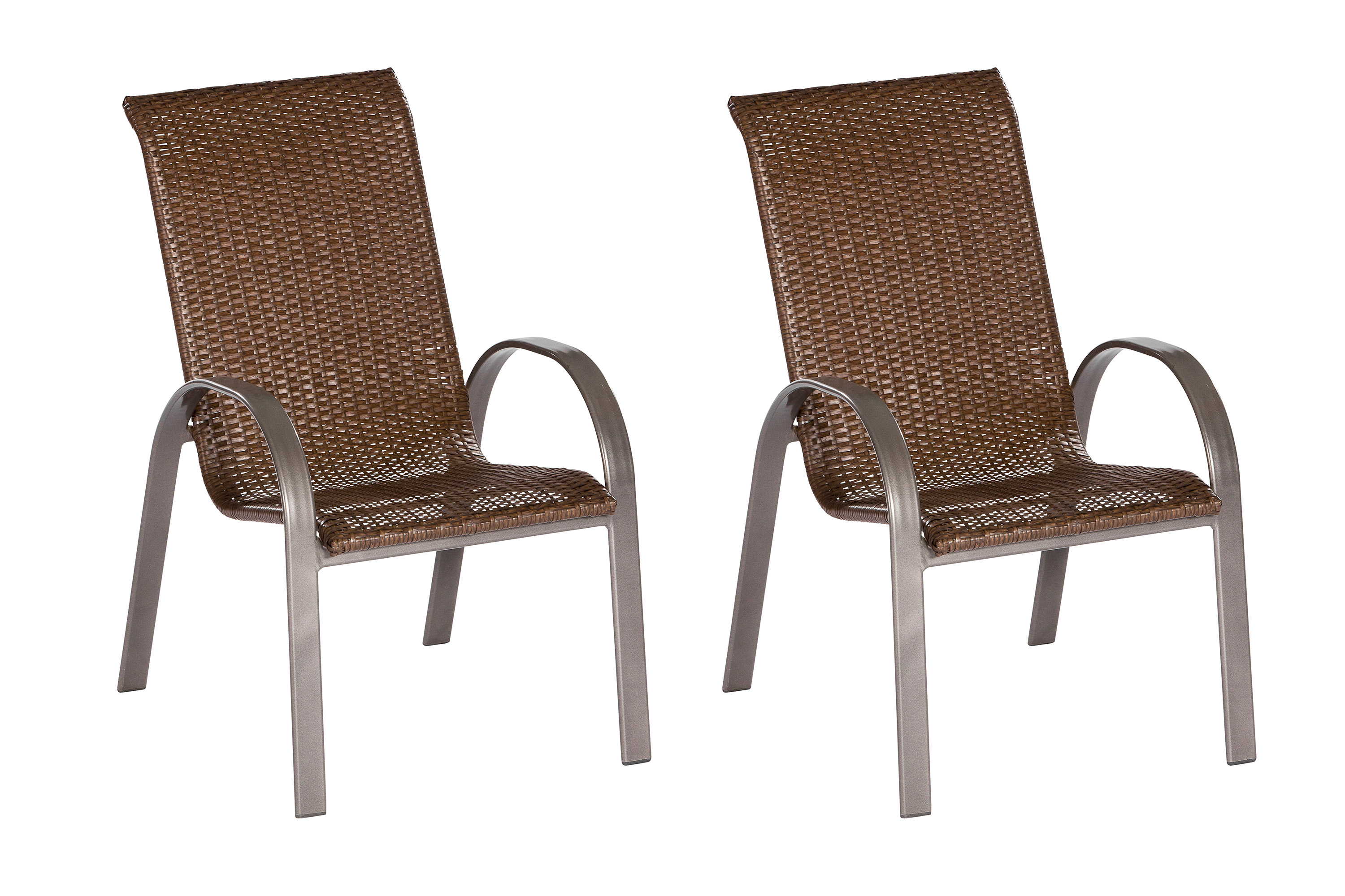 Varese Stapelsessel 2er Set, braun