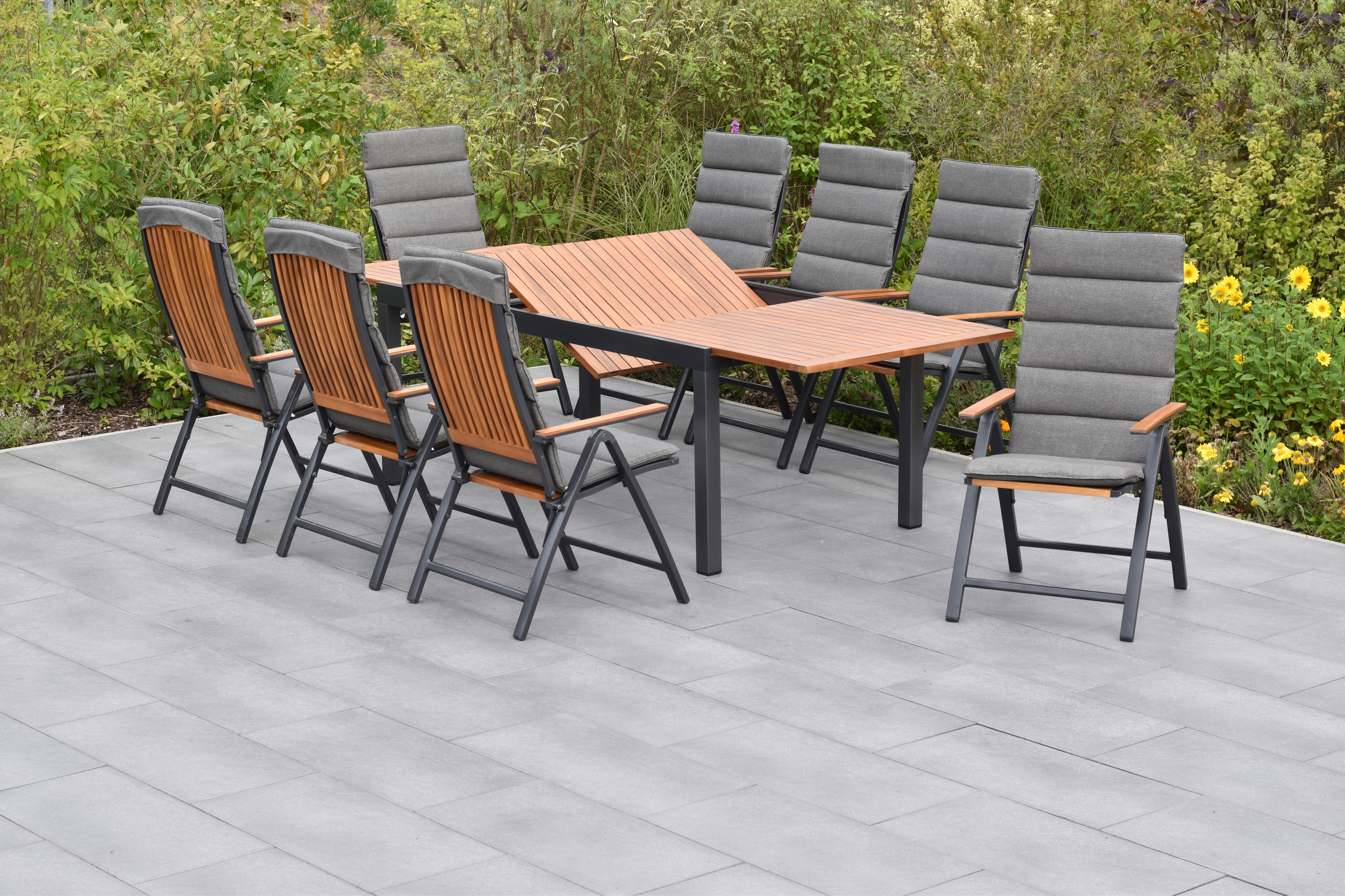 50836-800-2 Athos Set, 17tlg., Ausziehtisch 180/250 x 100 cm, inkl. Kissen