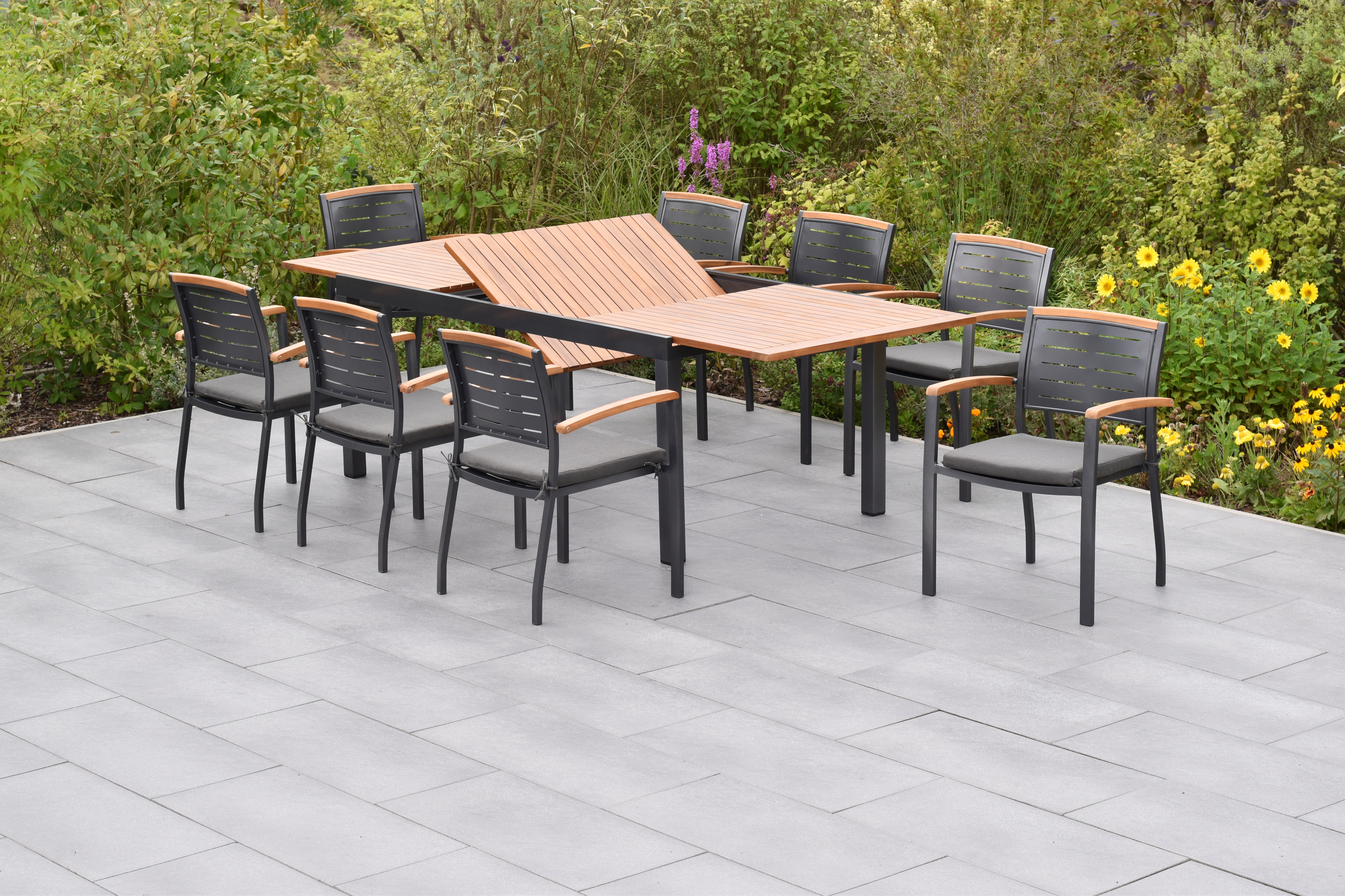 50816-800-2 Tinos Set, 17tlg., Ausziehtisch 180/250 x 100 cm, inkl. Kissen