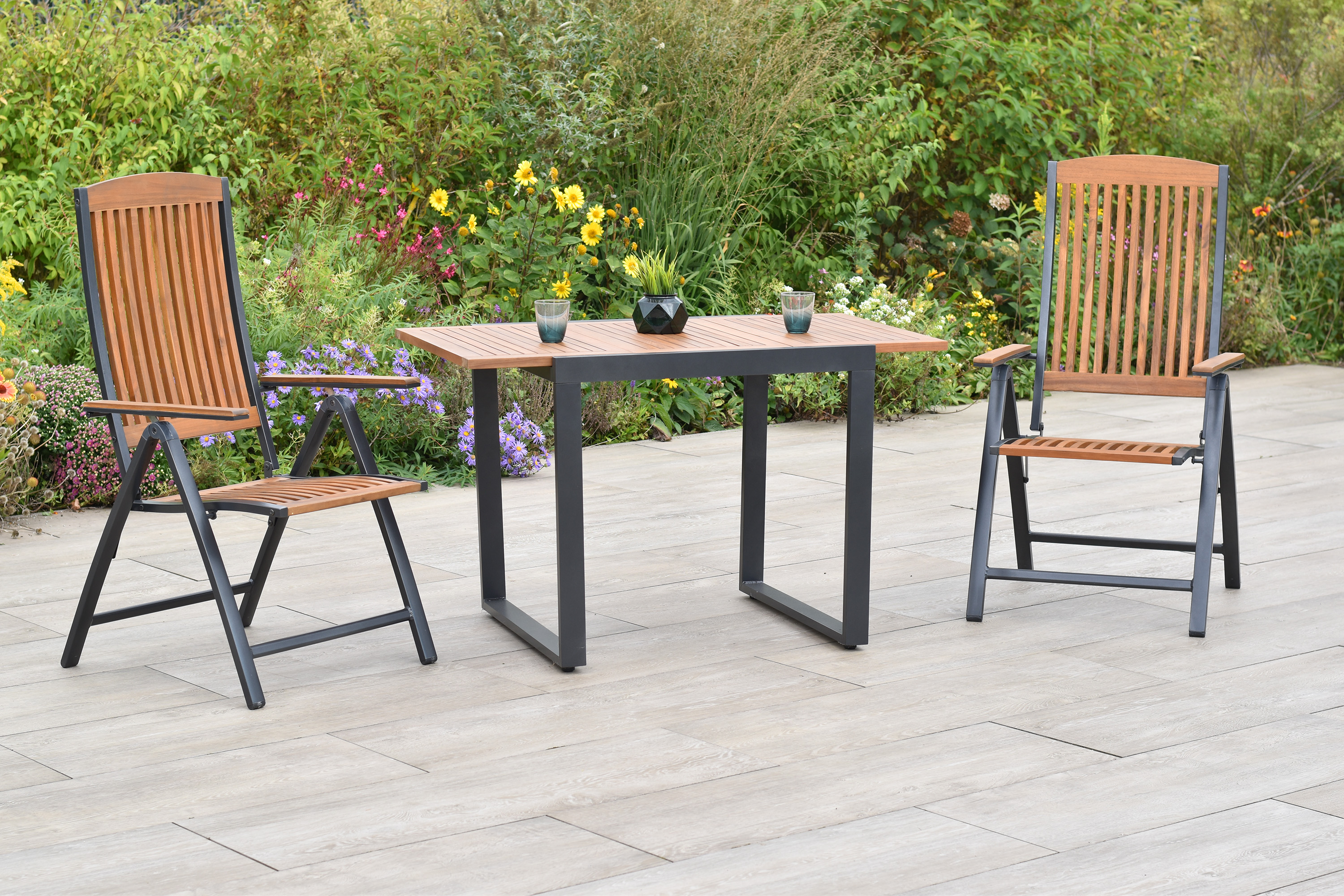 Athos Set, 3tlg., Balkonausziehtisch, 70 x 80/120 x 74 Athos Set, 3tlg., Balkonausziehtisch, 70 x 80/120 x 74