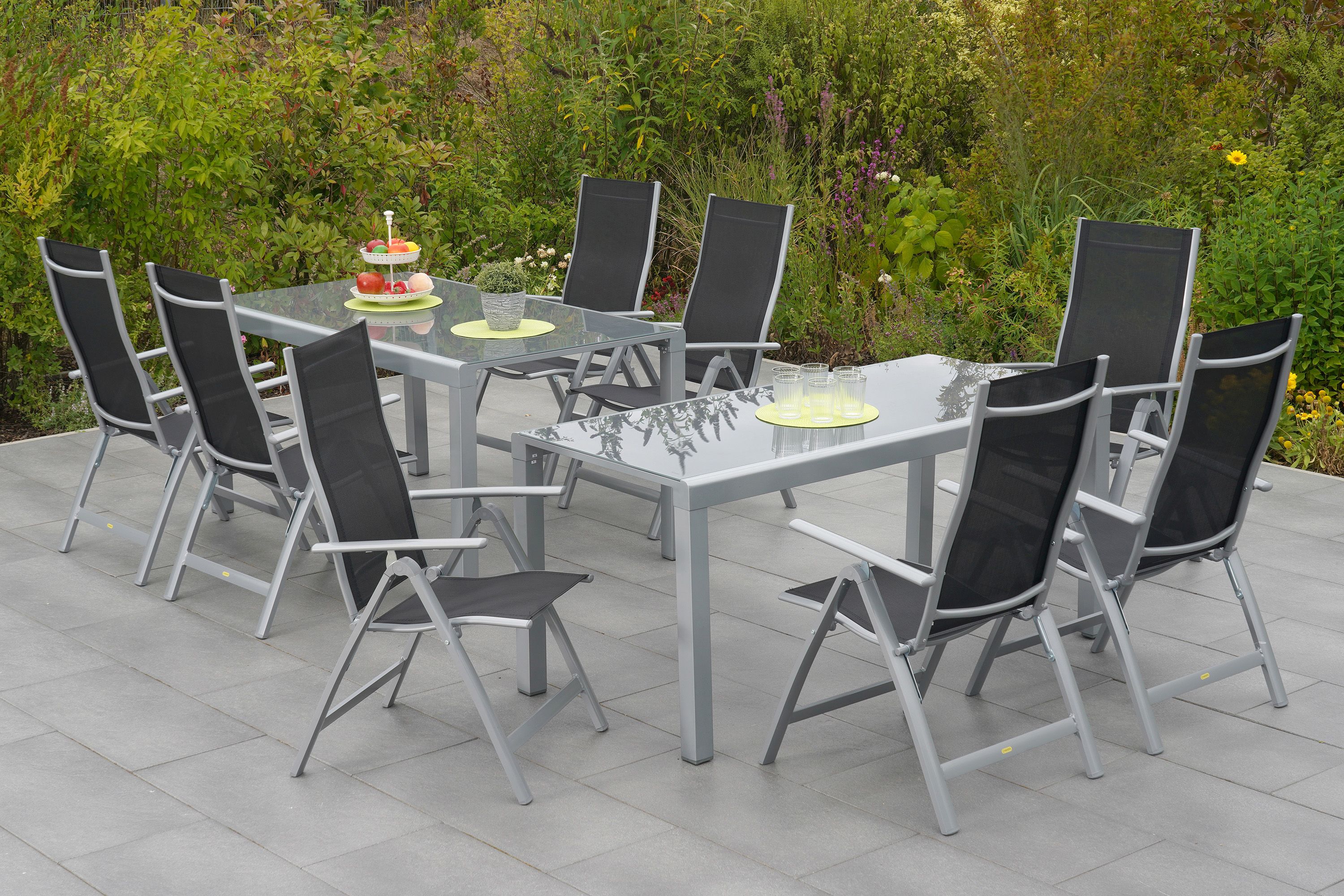 Carrara Set, 9tlg., Ausziehtisch 160/320 x 90/75 cm Carrara Set, 9tlg., Ausziehtisch 160/320 x 90/75 cm