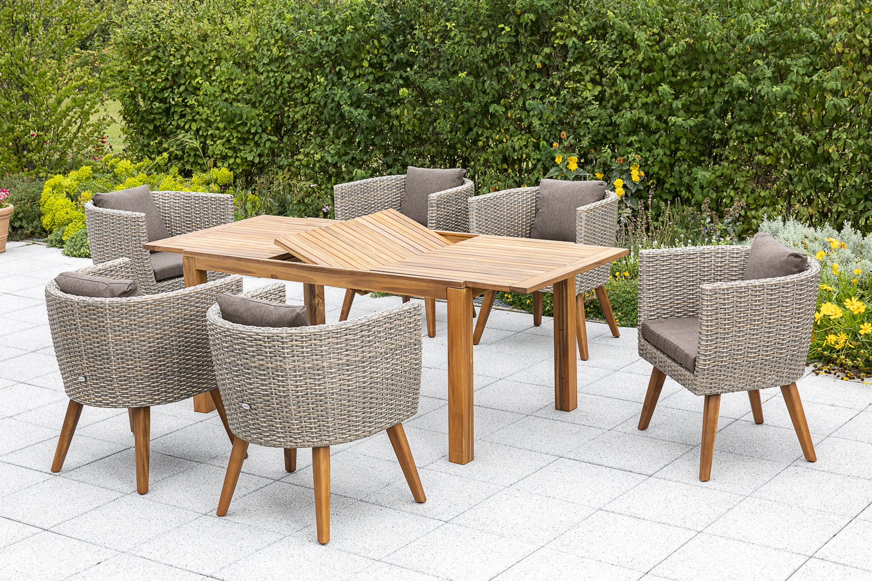 50428-255-2UlQ4Kl3gIUiiS Imperia Set 7tlg. Ausziehtisch 150/200 x 90 cm