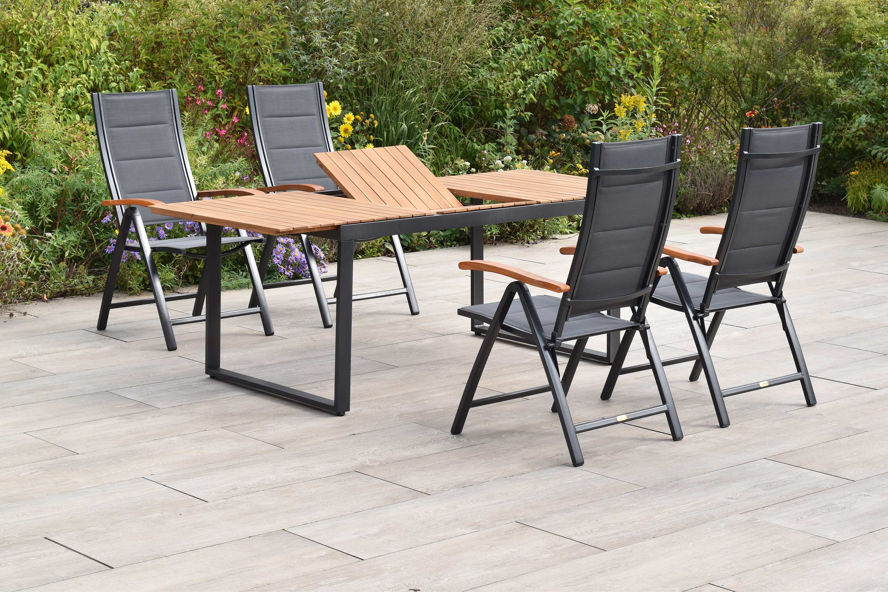Paxos Set, 5tlg., Ausziehtisch 150/200 x 90 cm Paxos Set, 5tlg., Ausziehtisch 150/200 x 90 cm
