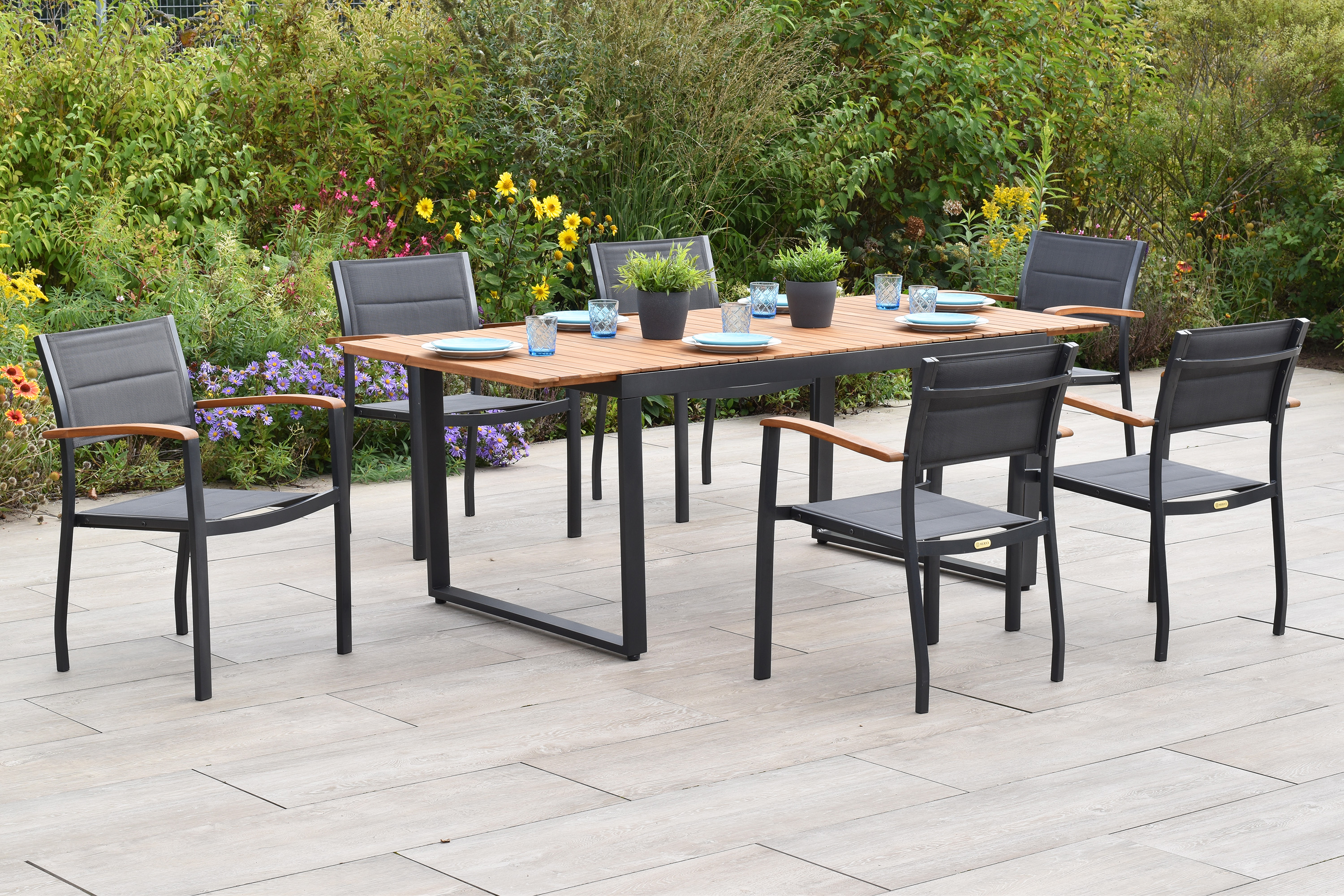 Paxos Set, 7tlg., Ausziehtisch 150/200 x 90 cm Paxos Set, 7tlg., Ausziehtisch 150/200 x 90 cm