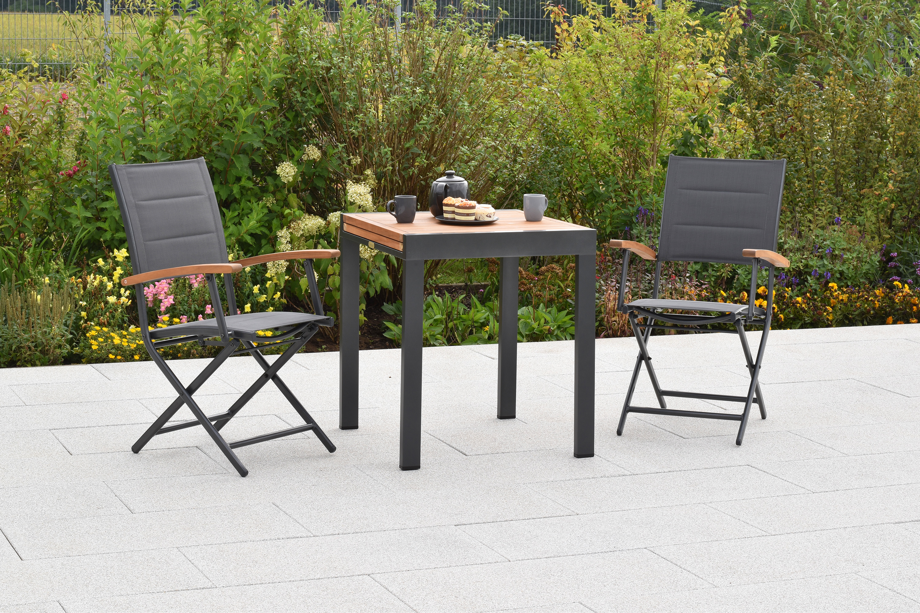 Paxos Set, 3tlg., Balkonausziehtisch 65 x 65/130 x 75 cm Paxos Set, 3tlg., Balkonausziehtisch 65 x 65/130 x 75 cm