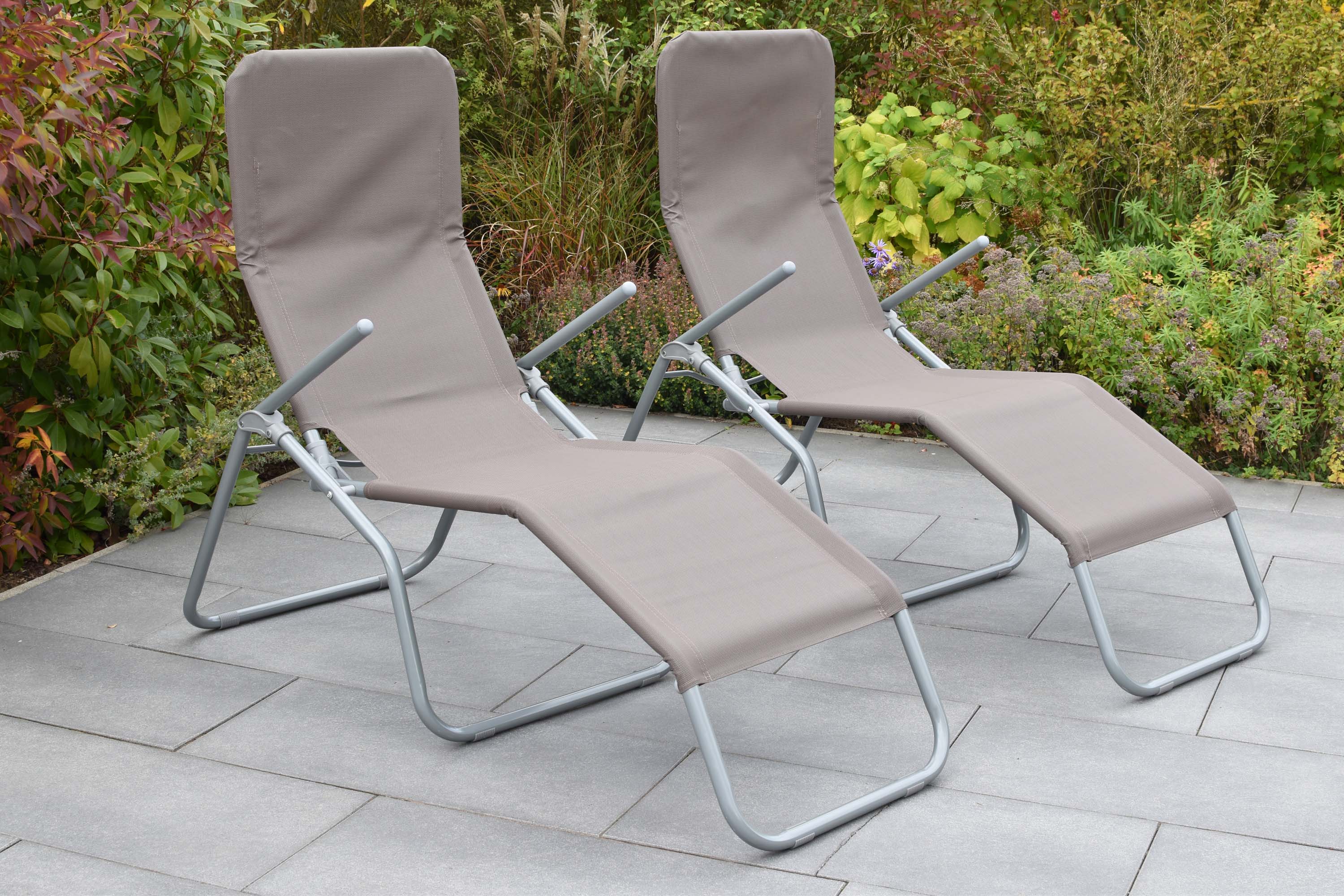 Wellnessliege XXL, 2er Set, taupe