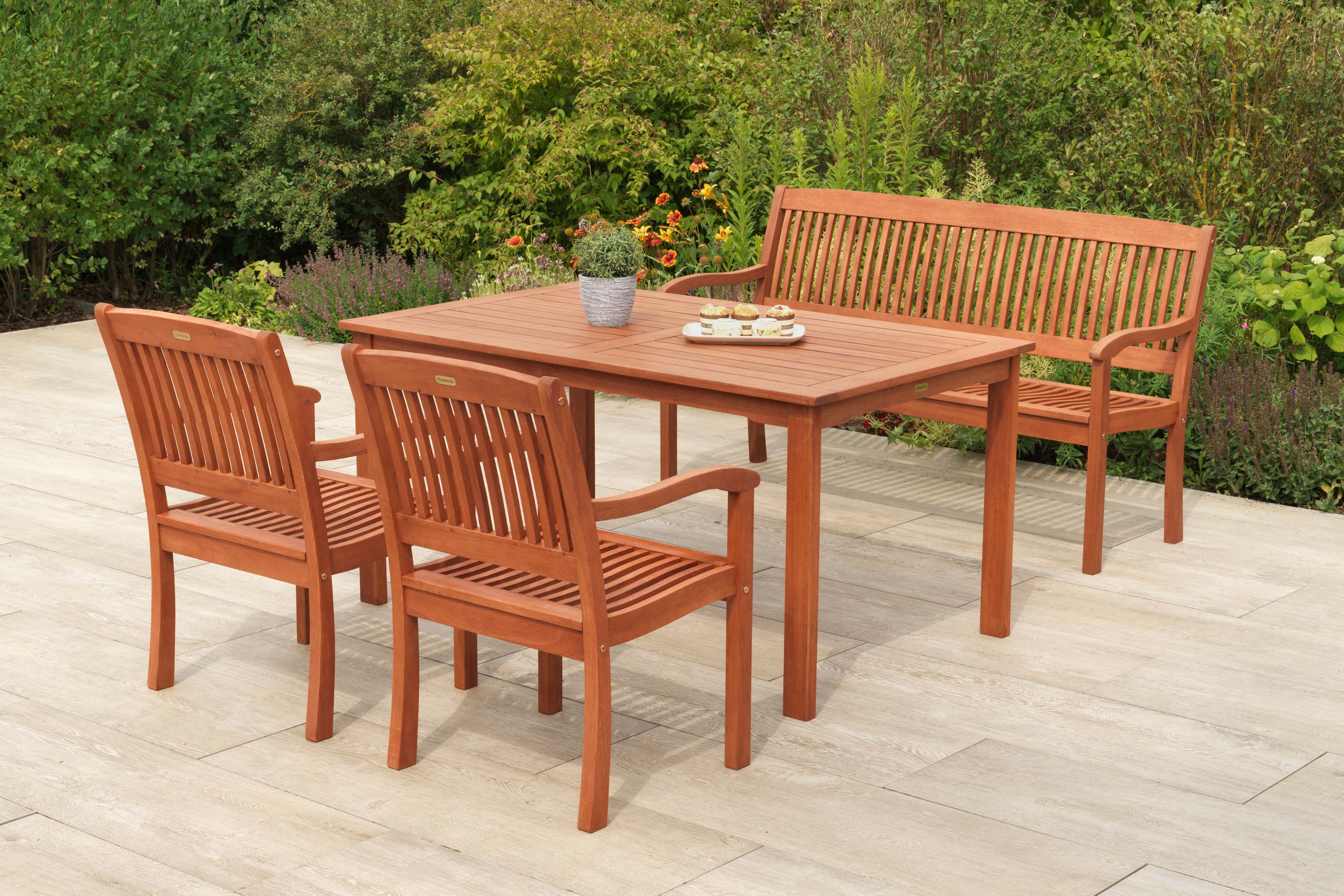 Maracaibo Set 4tlg., 2 Sessel, Bank 3-sitzig, Tisch 190 x 90 cm