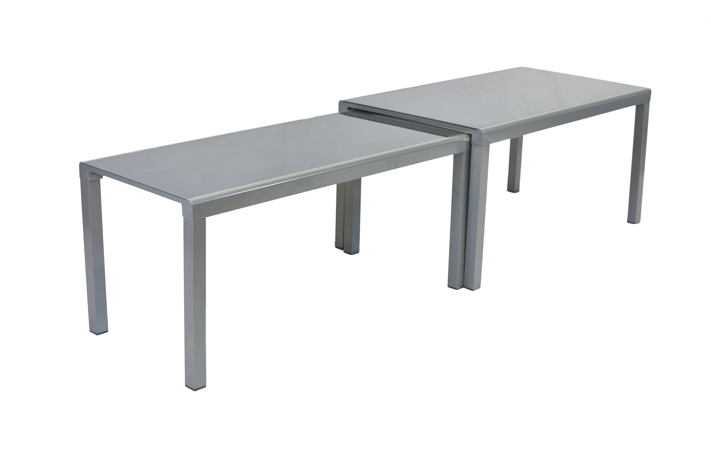 Amalfi di lusso Set 11 tlg., 10 Stapelsessel, Ausziehtisch 160 (320) x 78 (75) cm, anthrazit