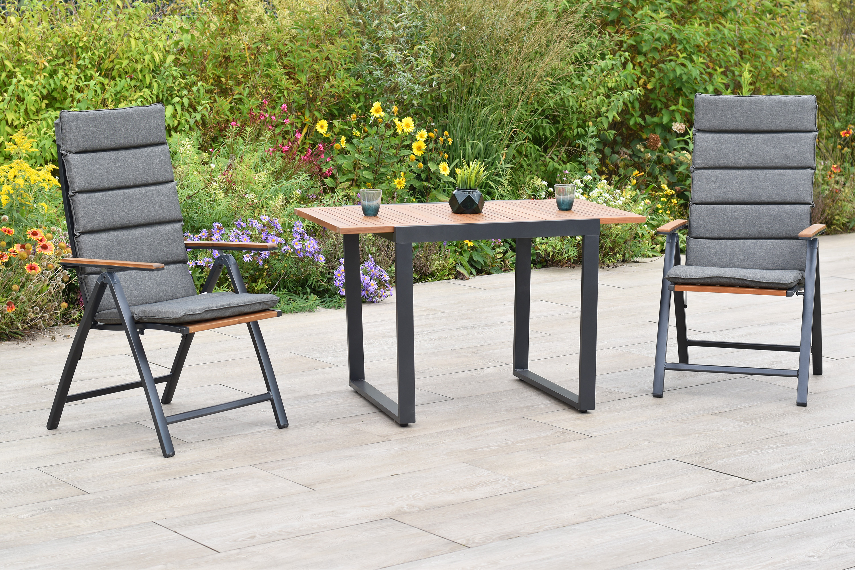 Athos Set, 5lg., Tisch 70 x 80/120 cm, inkl. Kissen