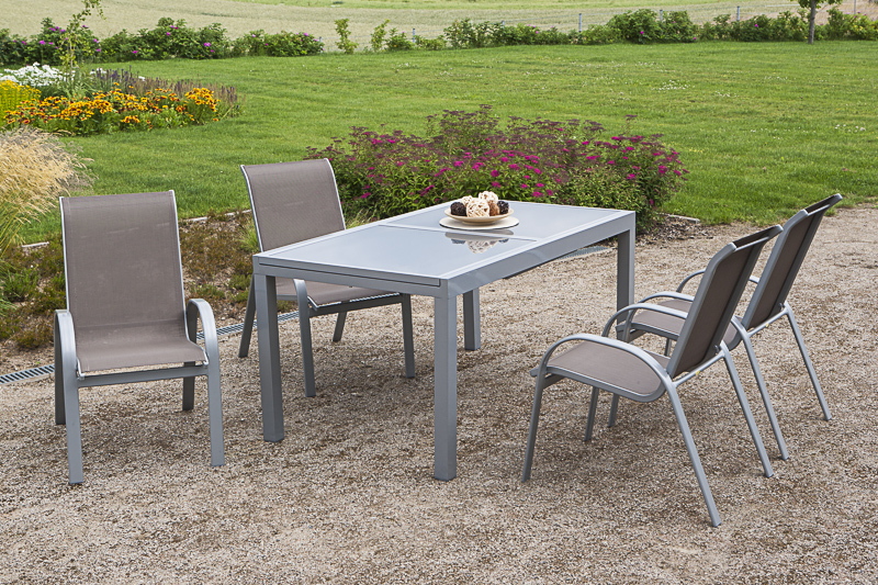 Merxx Amalfi Set 5tlg. Ausziehtisch 160/200 x 90 cm