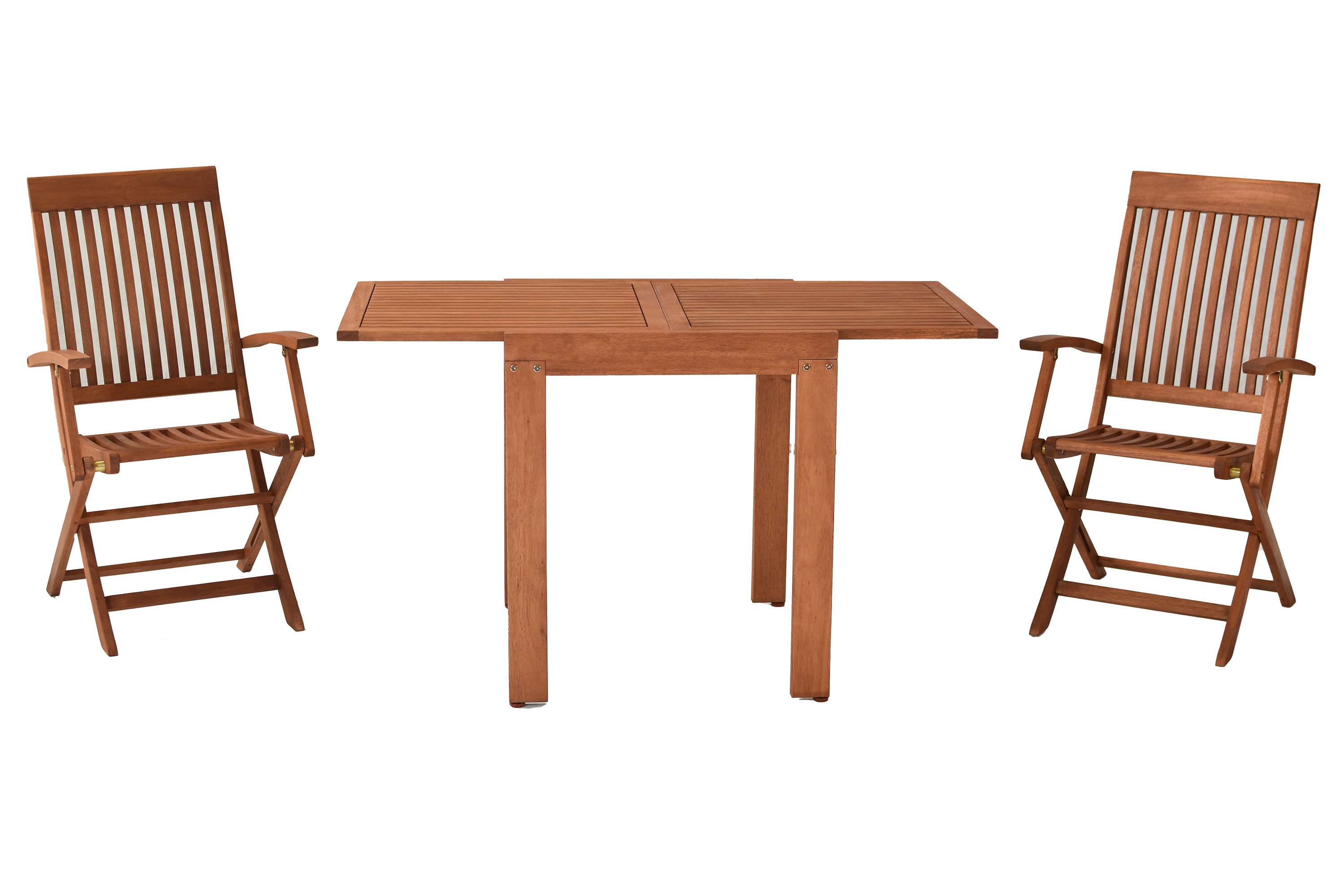 Comodoro Set 3tlg., 2 Klappsessel, Ausziehtisch 65 (130) x 70 cm