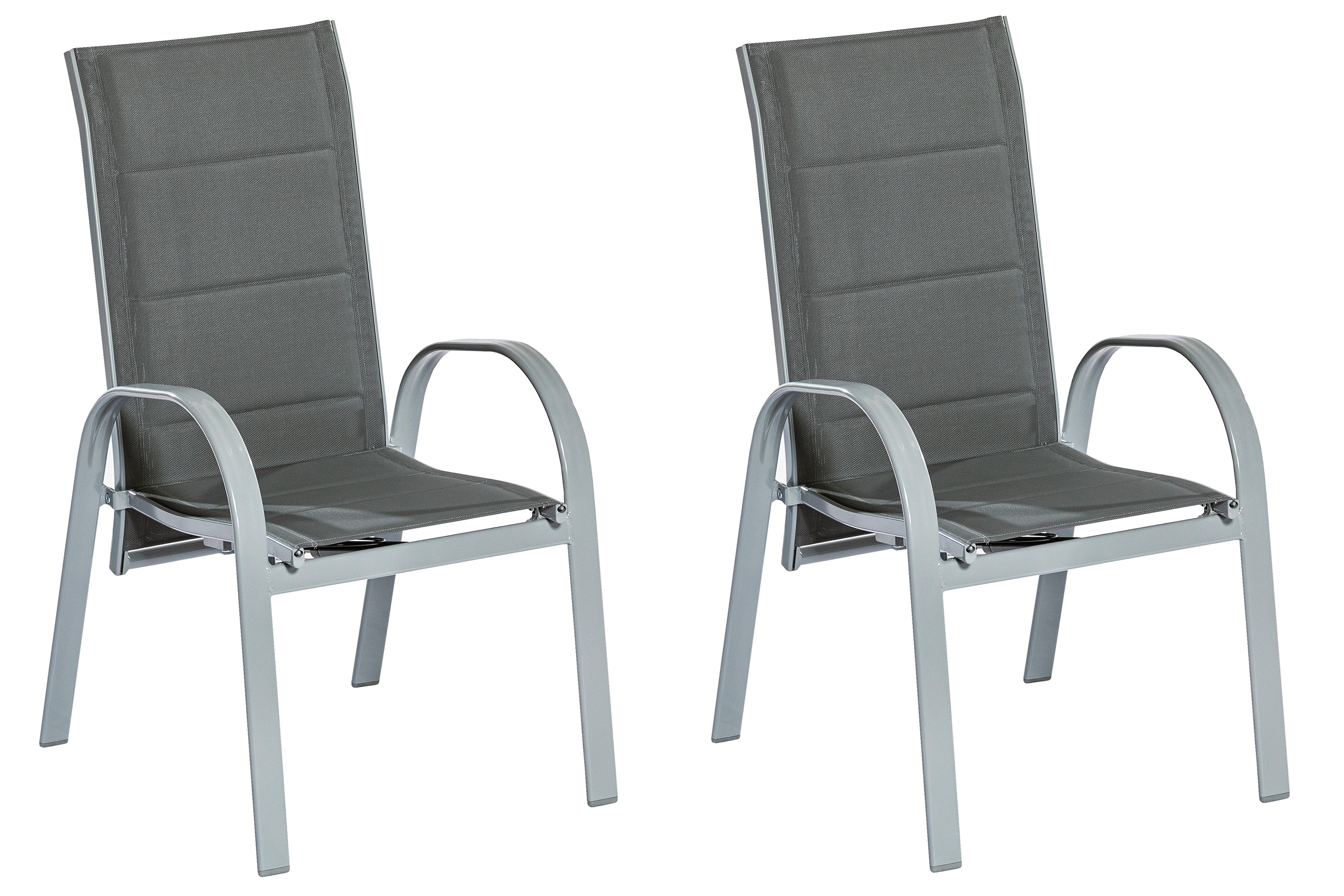 Amalfi Stapelsessel 2er Set Gasdruck, silber/anthrazit Amalfi Stapelsessel 2er Set Gasdruck, silber/anthrazit
