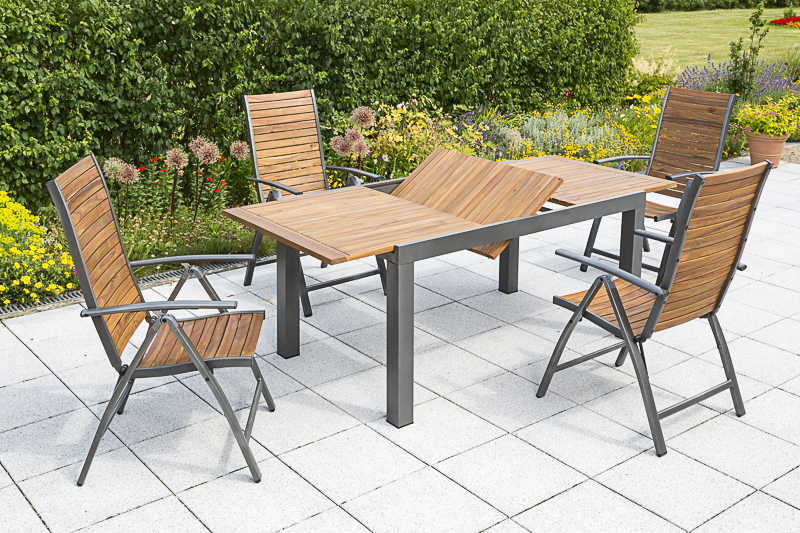 Santorin-Set-5tlg-4x-22020-209-22024-209-NB-2 Santorin Set 5tlg., 4 Klappsessel, Ausziehtisch 150 (200) x 90 cm