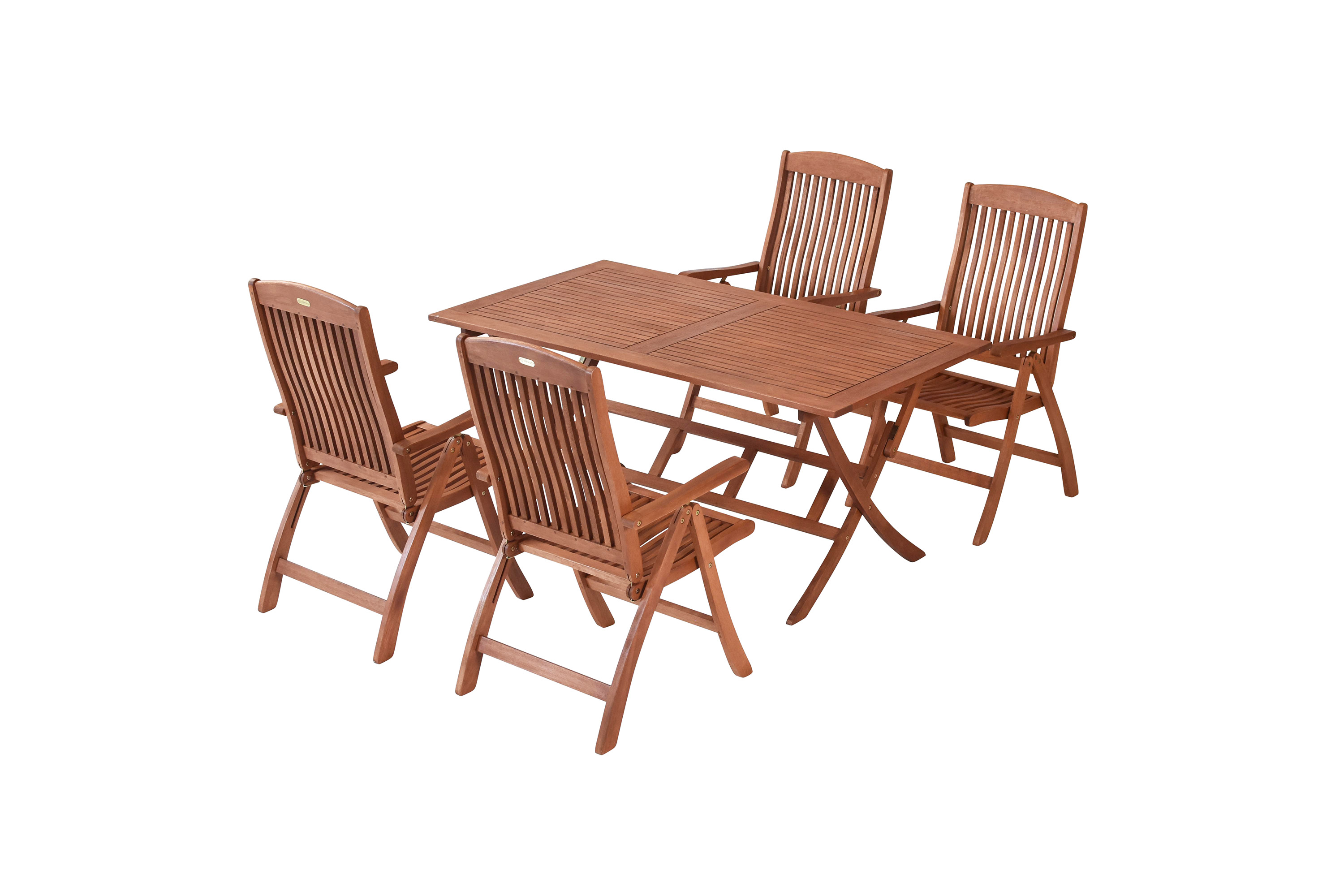 Maracaibo Set 5tlg., 4 Klappsessel, Klapptisch 160 x 90 cm