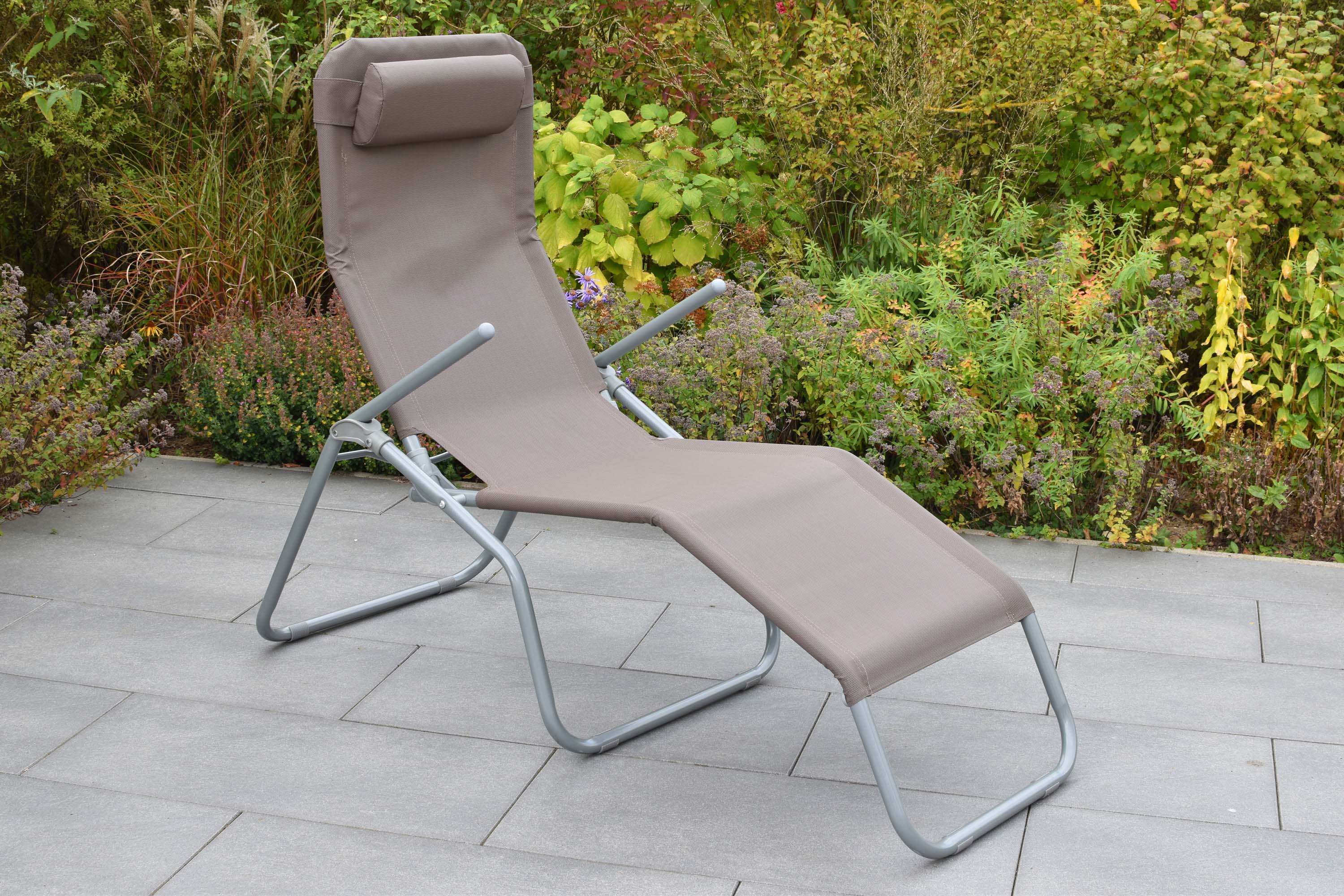 Wellnessliege XXL inkl. Kopfkissen, taupe