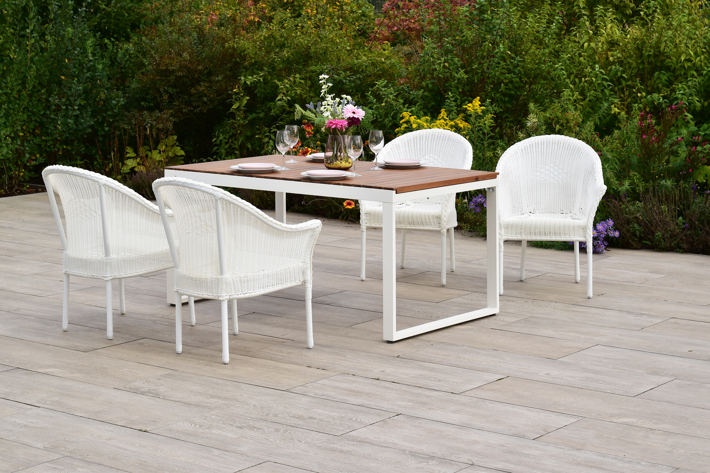 Bamberg Set, 5tlg., Ausziehtisch 150/200 x 90 cm