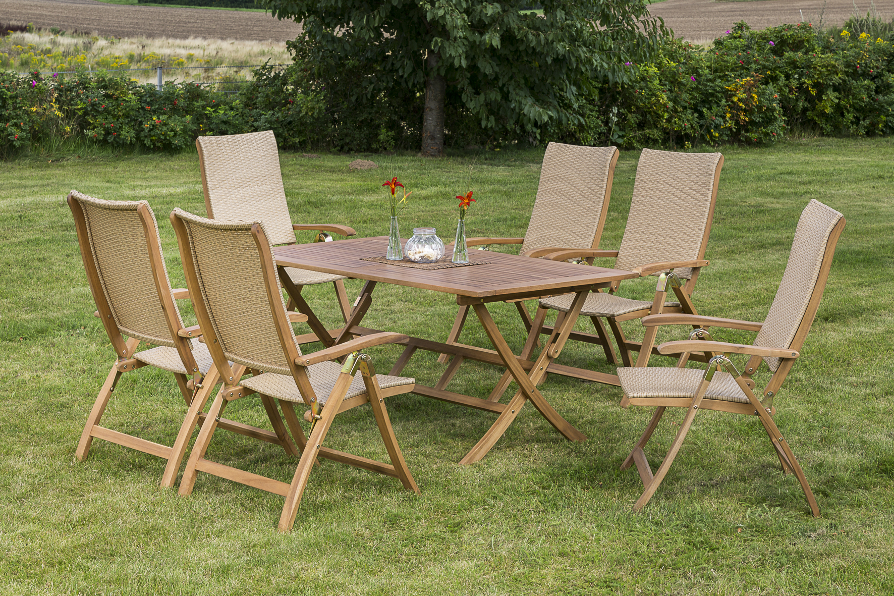 Capri Set 7tlg., Klapptisch 160 x 90 cm Capri Set 7tlg., Klapptisch 160 x 90 cm