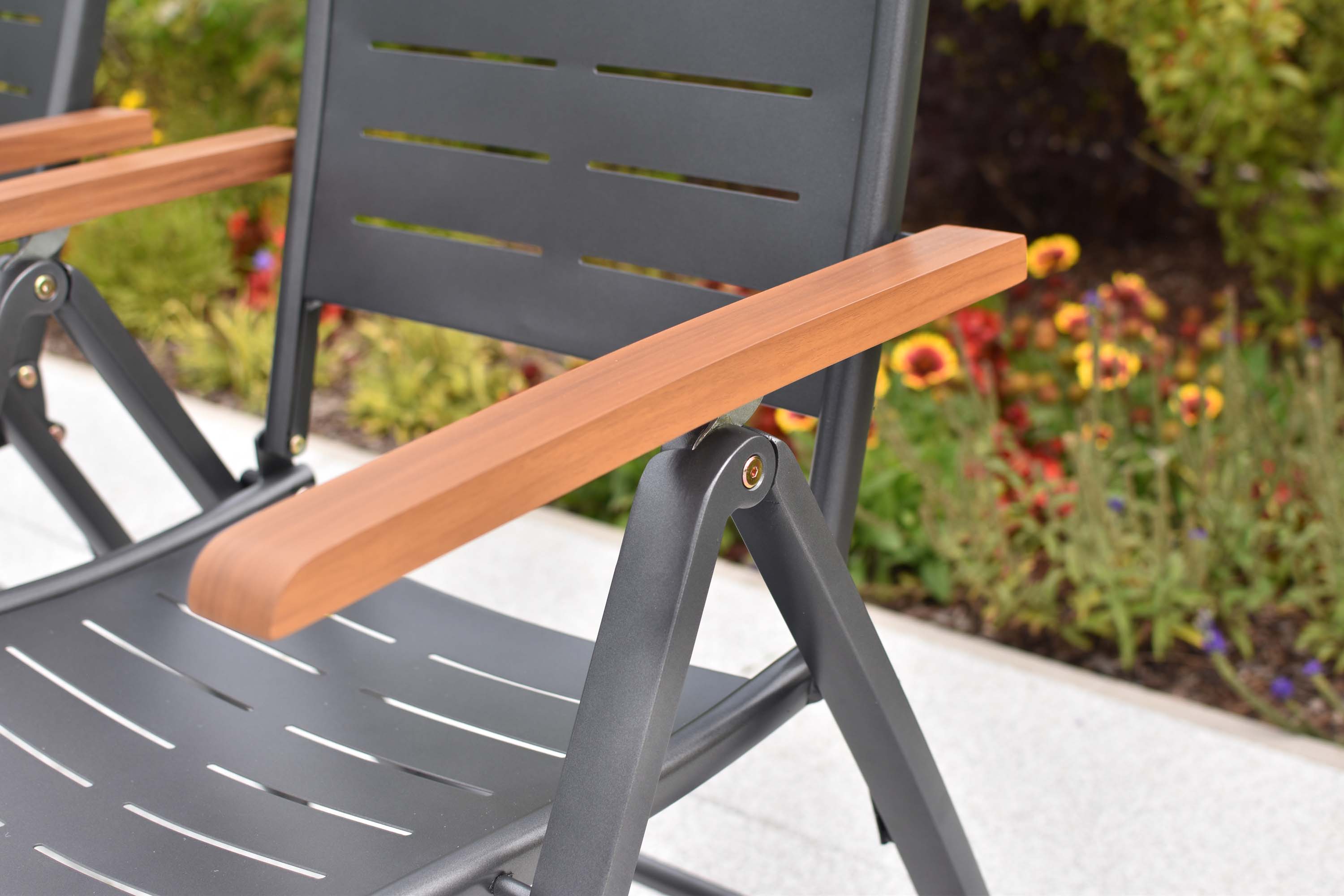 Tinos Set 5tlg., 4 Klappsessel, Tisch 150 x 90 cm Tinos Set 5tlg., 4 Klappsessel, Tisch 150 x 90 cm