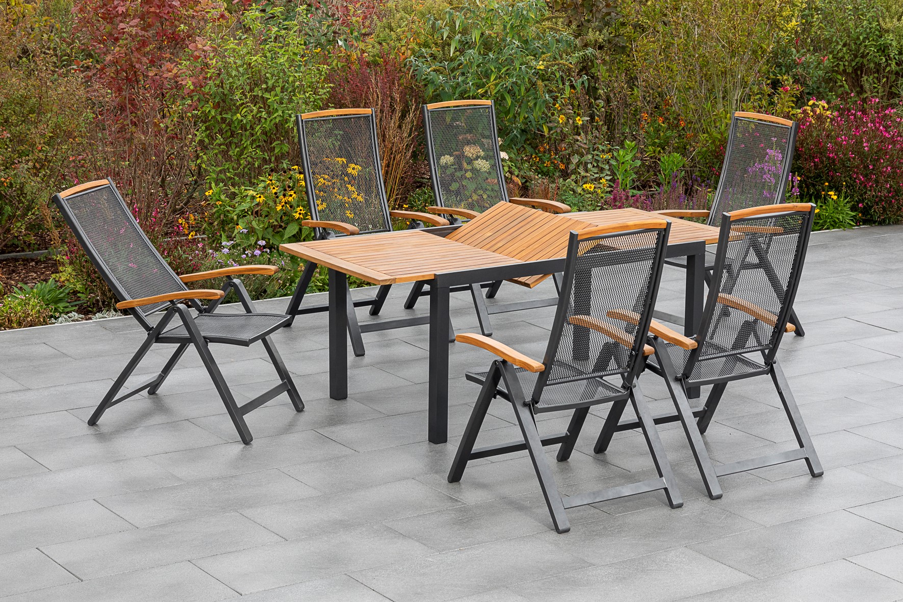 50208-800-2 Tilos Set, 13tlg. Ausziehtisch 150/200 x 90 cm, inkl. Kissen