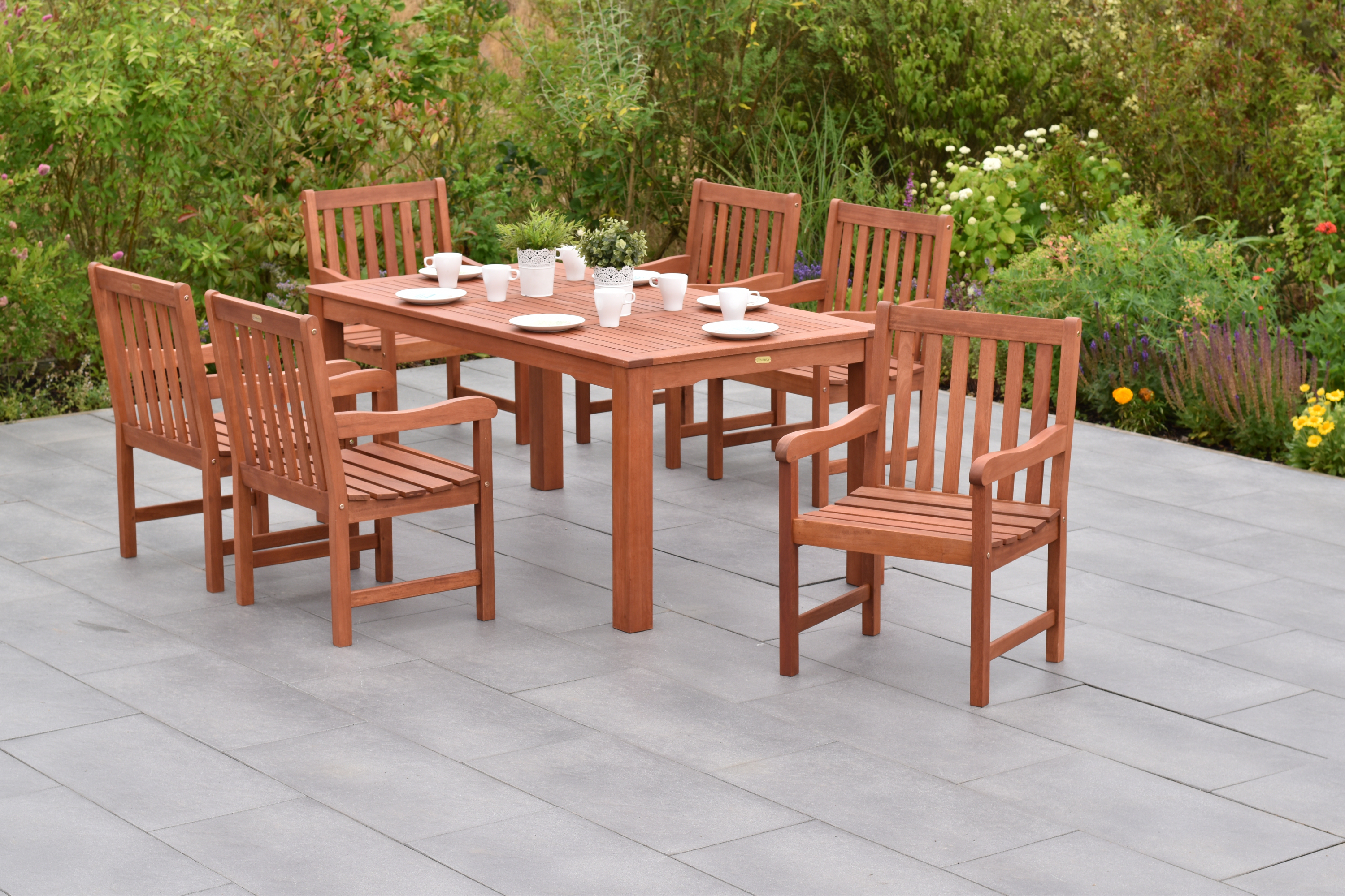 Santos Set 7tlg., 6 Sessel, Tisch 170 x 90 cm