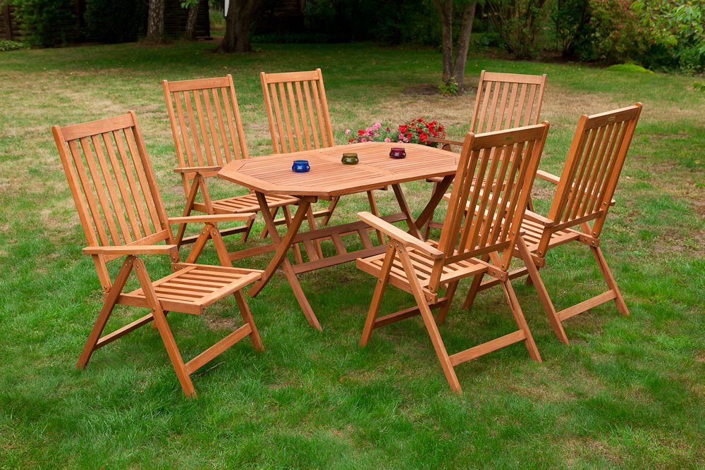 Vitoria Set, 5tlg., 4 Klappsessel, Klapptisch 135 x 85 cm