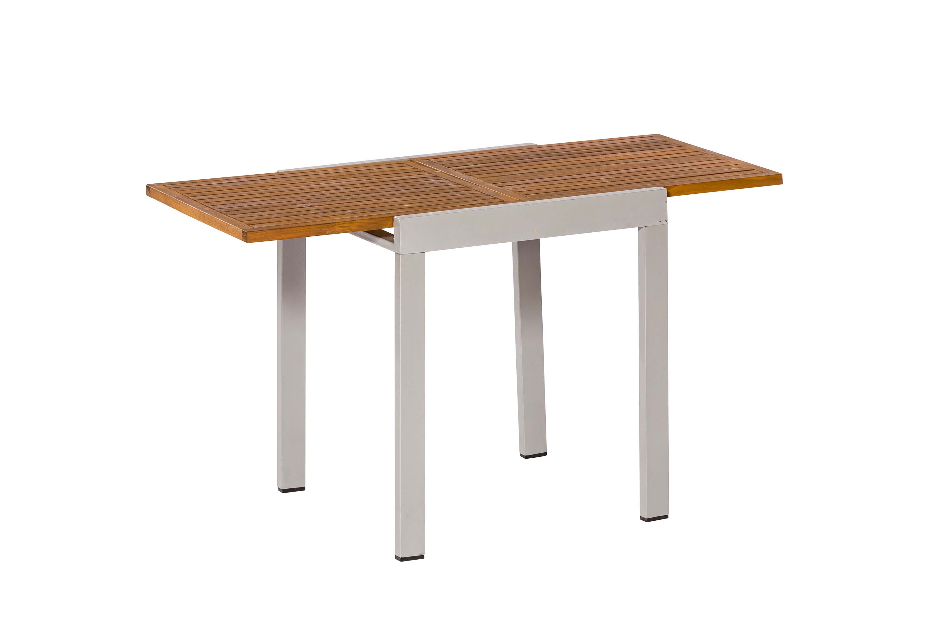 Naxos Set 3tlg., 2 Klappsessel, Balkonausziehtisch 65 (130) x 65 cm, silber