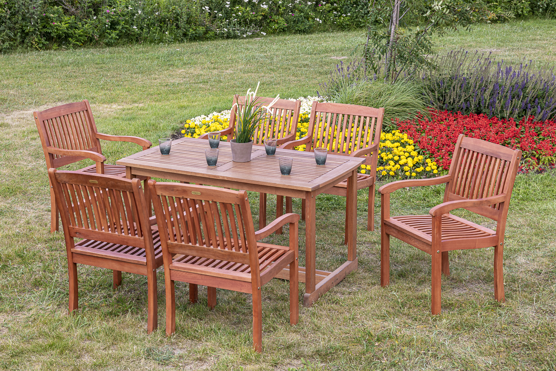 Maracaibo Set, 7tlg., 6 Sessel, Tisch 140 x 80 cm Maracaibo Set, 7tlg., 6 Sessel, Tisch 140 x 80 cm