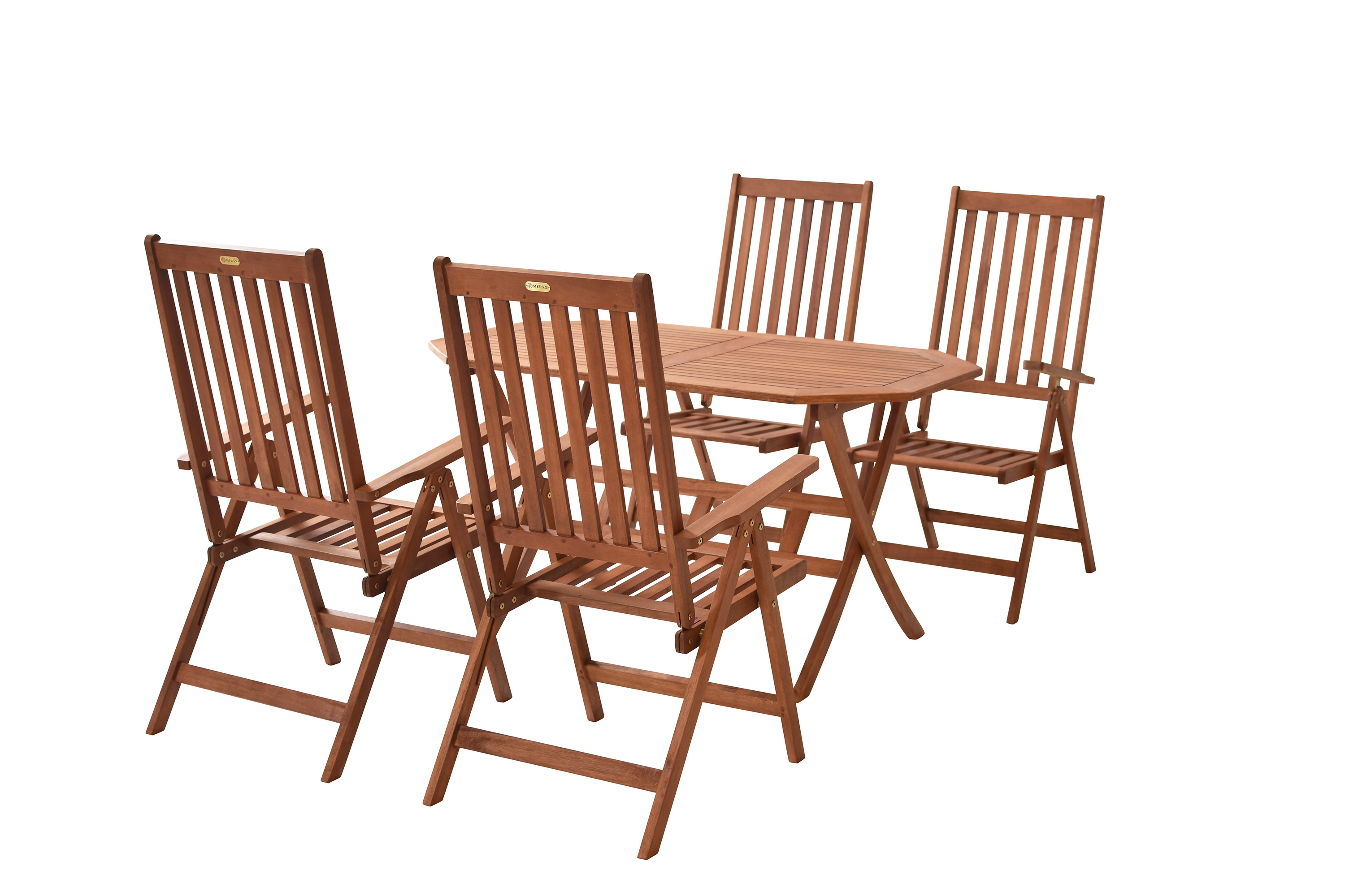 Vitoria Set 5tlg., 4 Klappsessel, Klapptisch 135 x 85 cm