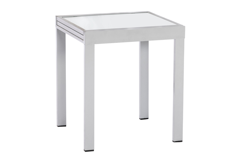 Balkonausziehtisch 65/130 x 65 cm silber