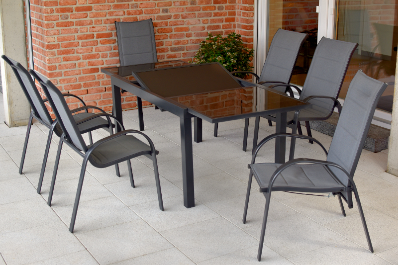 Amalfi-Set-7tlg-4x-26316-309-2x-26315-309-26462-209-MX-3 Amalfi Set, 7 tlg., Ausziehtisch 140/200 x 90 cm
